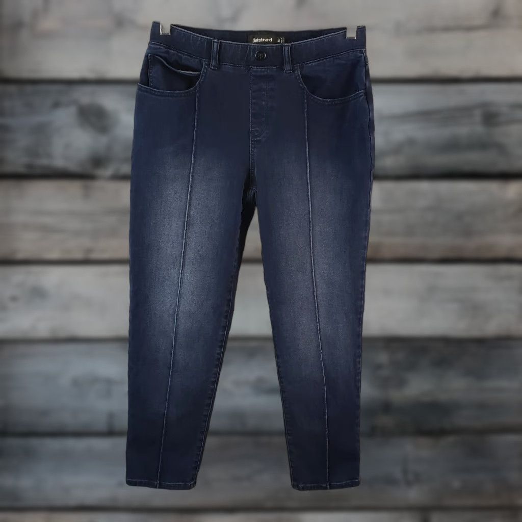Vintage Betabrand Womens Jeans Pull On Skinny M Blue Mid Rise Front Seam Size 32" / US 10 / IT 46 - 1 Thumbnail