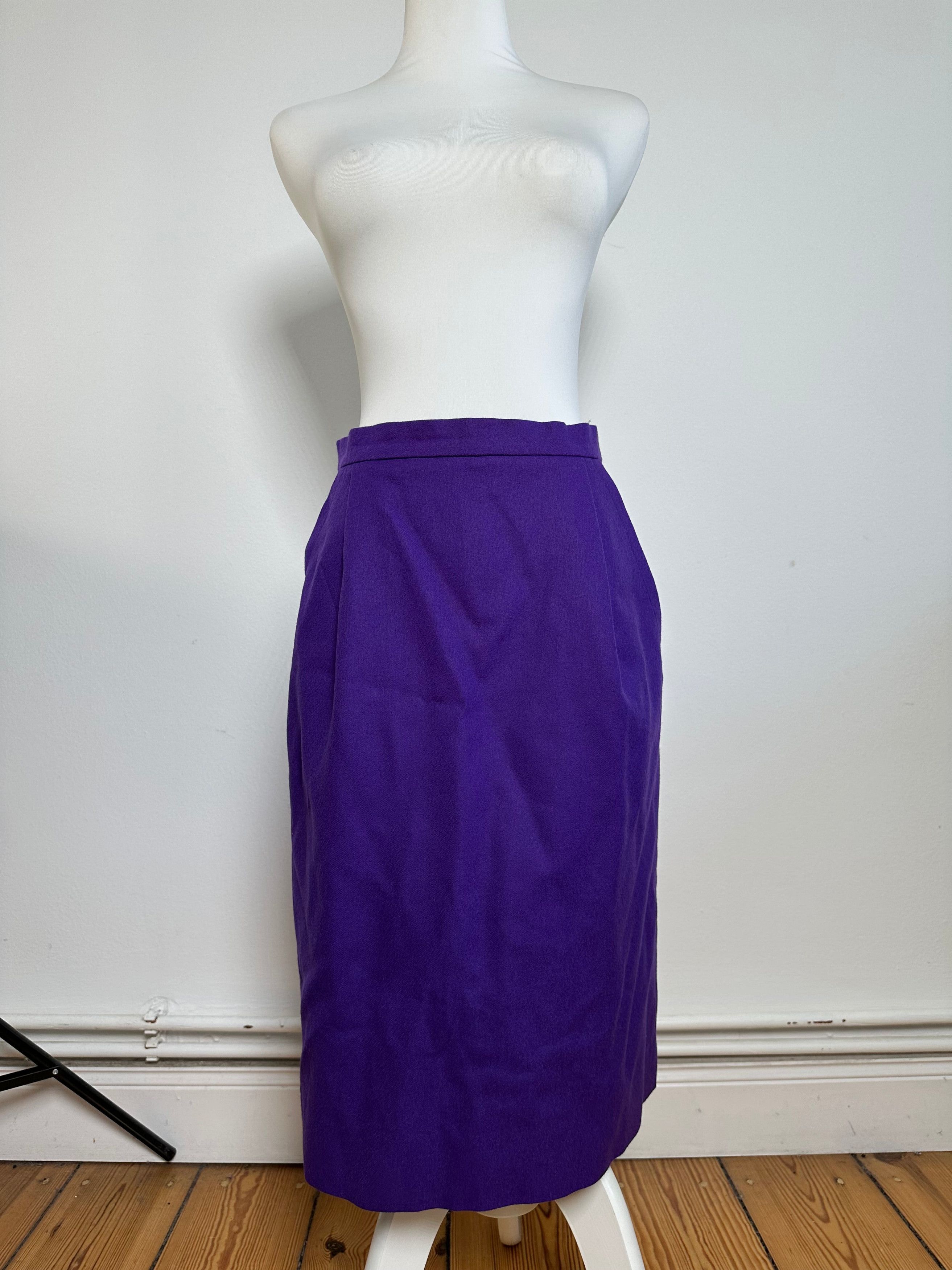 Givenchy Vintage Wool Pencil Skirt Purple L Size 34" / US 12 / IT 48 - 1 Thumbnail