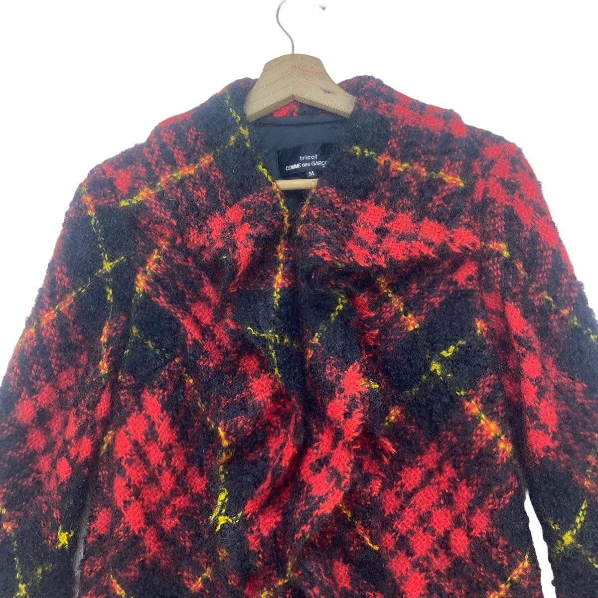 Comme des Garcons Tricot Comme des Garçons Red Check Mohair Jacket Size S / US 4 / IT 40 - 6 Thumbnail