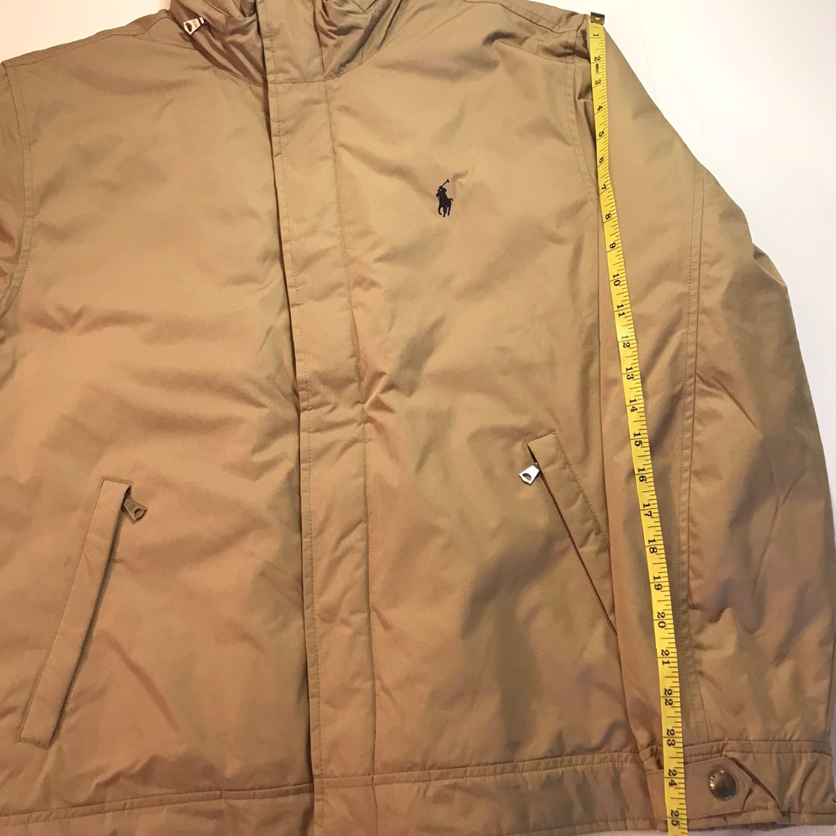 Polo Ralph Lauren VINTAGE Polo Ralph Lauren Jacket Men L 90s Nylon Fleece Lined Zip Hood Field Military Style Brown Blue Logo Lined Size US L / EU 52-54 / 3 - 7 Thumbnail