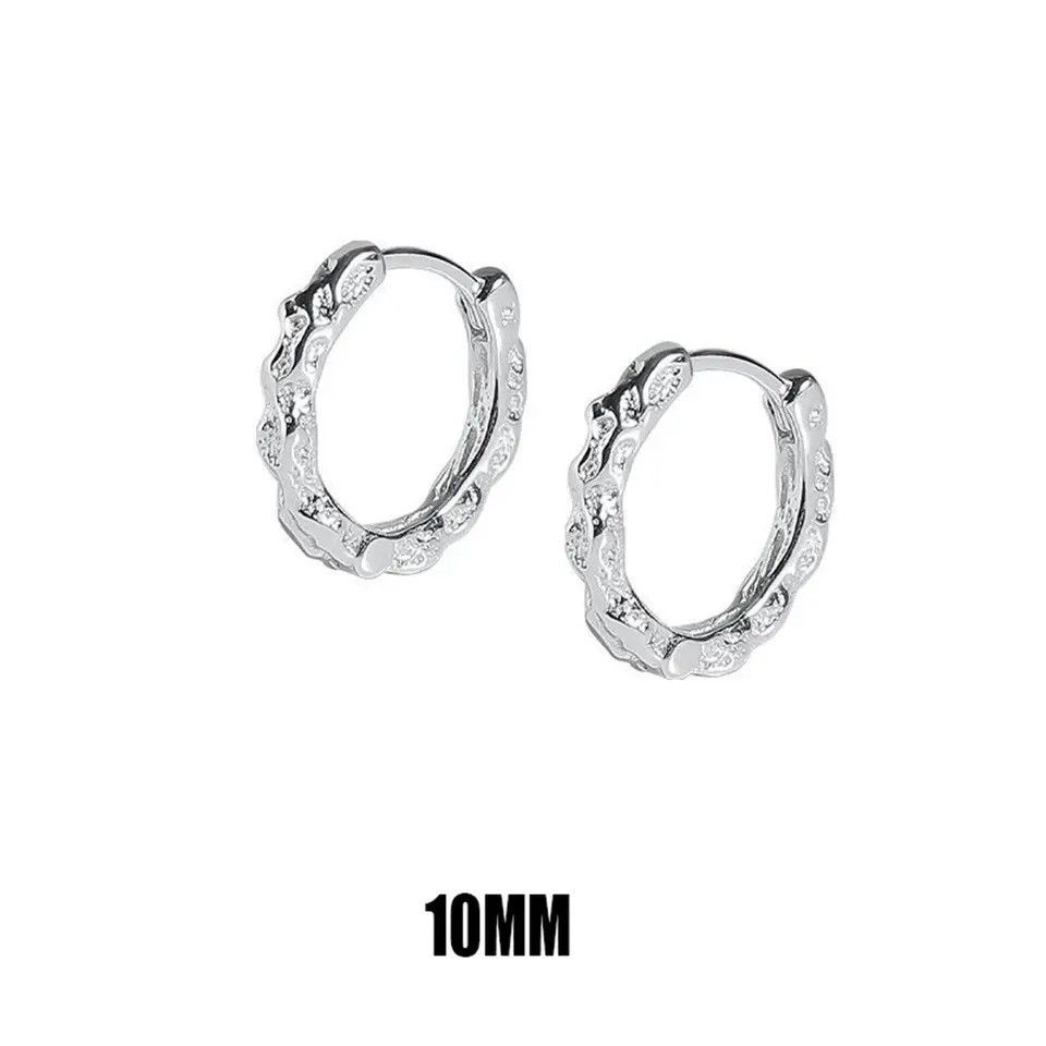 Jewelry × Vintage Classic Stainless Steel Hoop Geometric Irregular Ear Buckle Size ONE SIZE - 6 Thumbnail