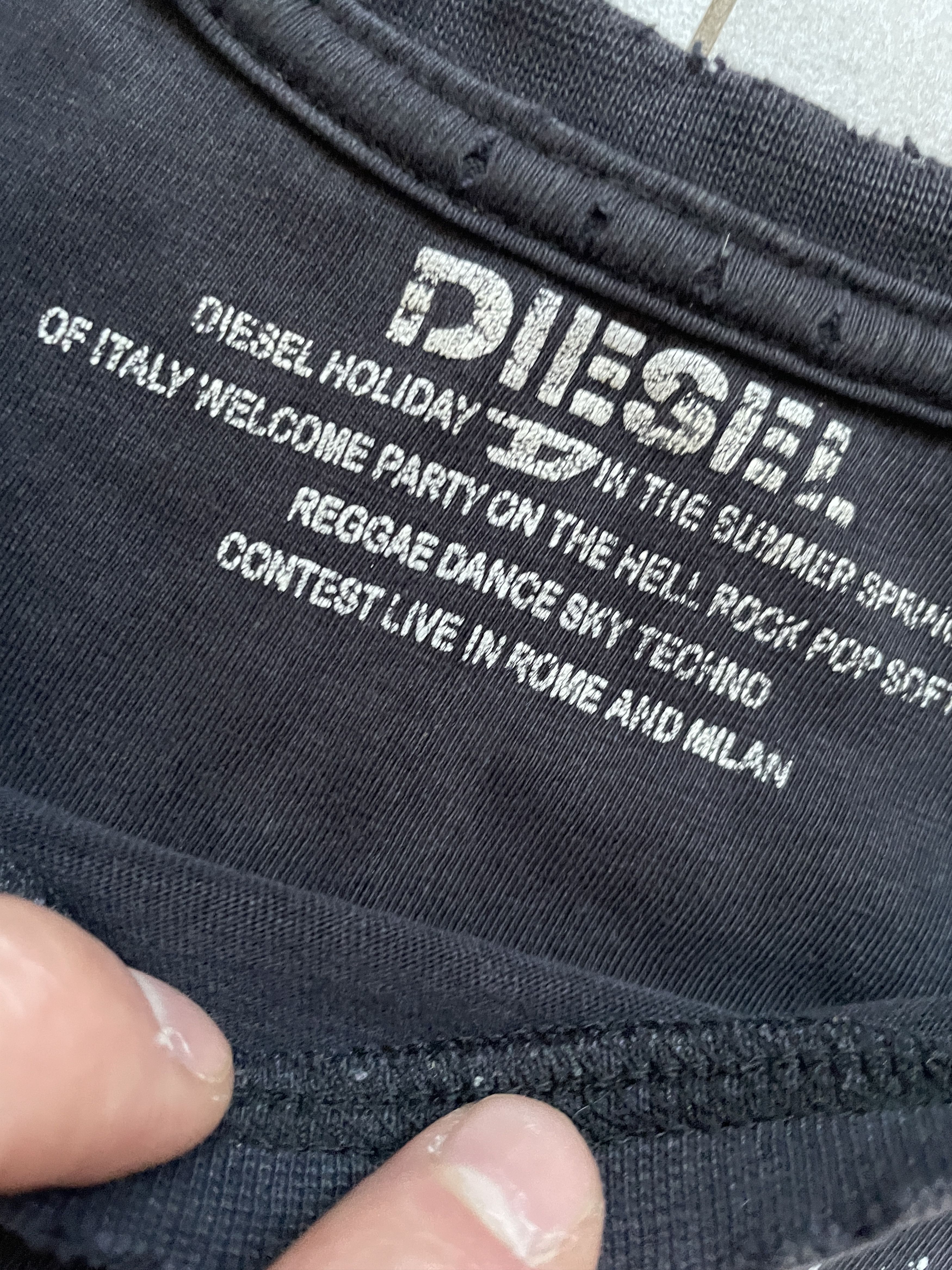 Diesel Y2K DISTRESSED BLACK DIESEL TEE Size US M / EU 48-50 / 2 - 8 Thumbnail