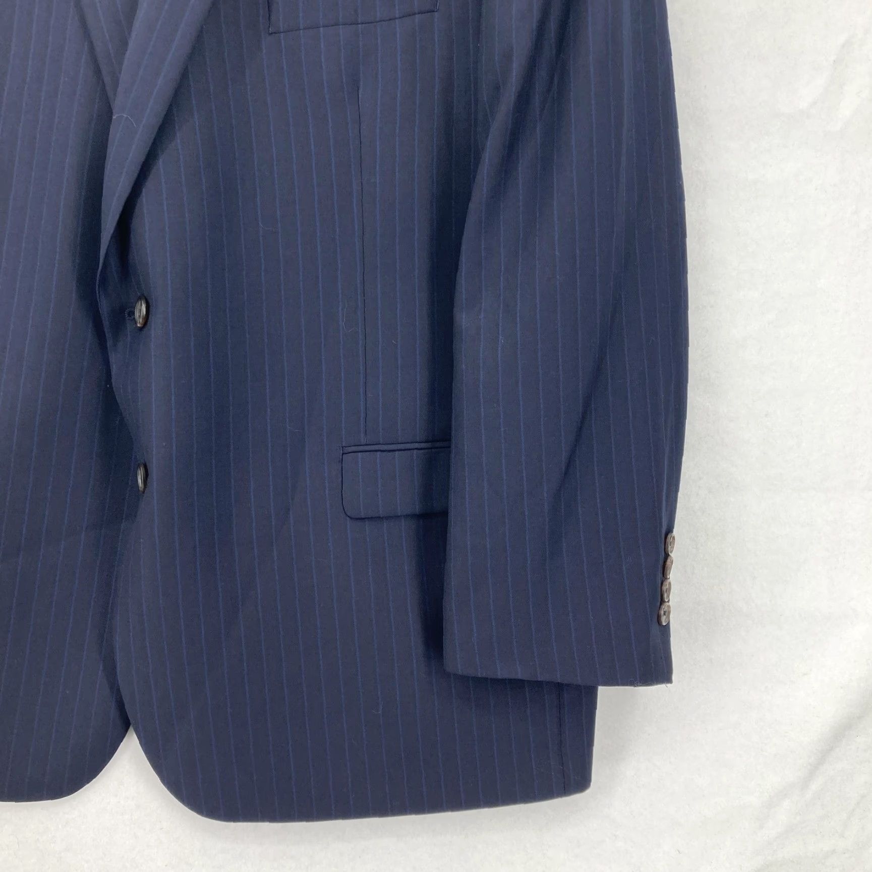 Ralph Lauren Lauren Ralph Lauren Blazer Mens 48R Navy Pinstripe Wool Two-Button Double Vent Suit Jacket Elegance Womens Mens? No - Mens Size 48R - 3 Thumbnail
