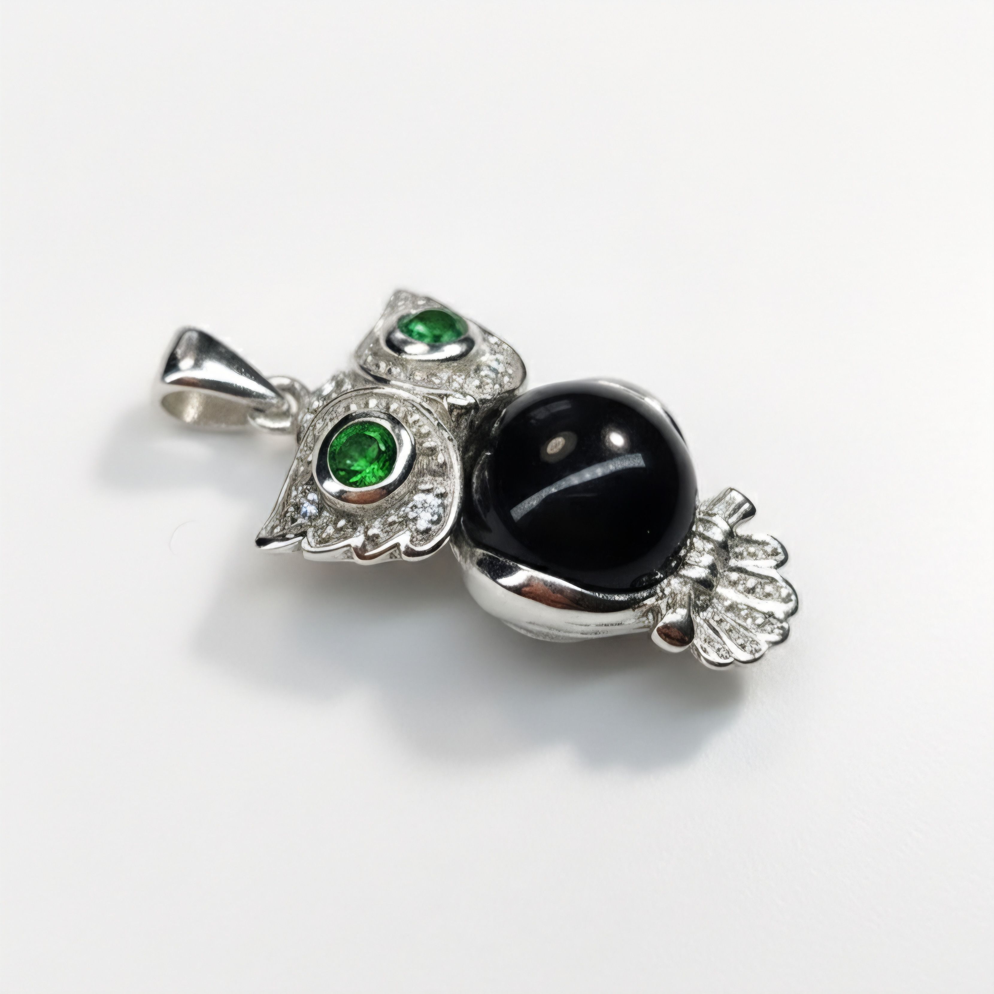 Other Owl Charm 925 Sterling Silver CAH Rhodium Plated Black Onyx Size ONE SIZE - 6 Thumbnail
