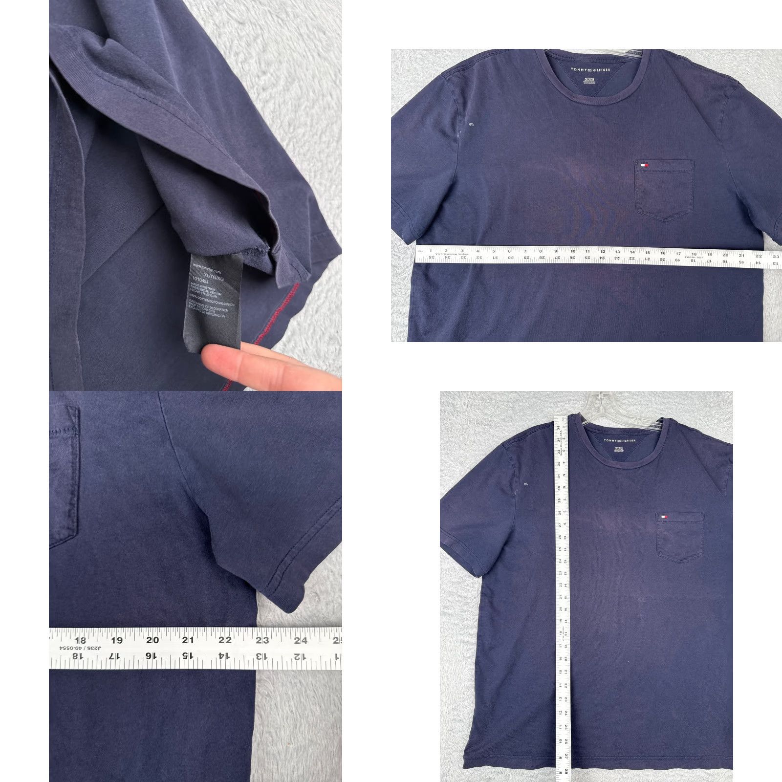 Tommy Hilfiger Tommy Hilfiger Shirt Adult XL Blue Cotton Short Sleeve Crew Neck Logo Mens Size US XL / EU 56 / 4 - 8 Thumbnail