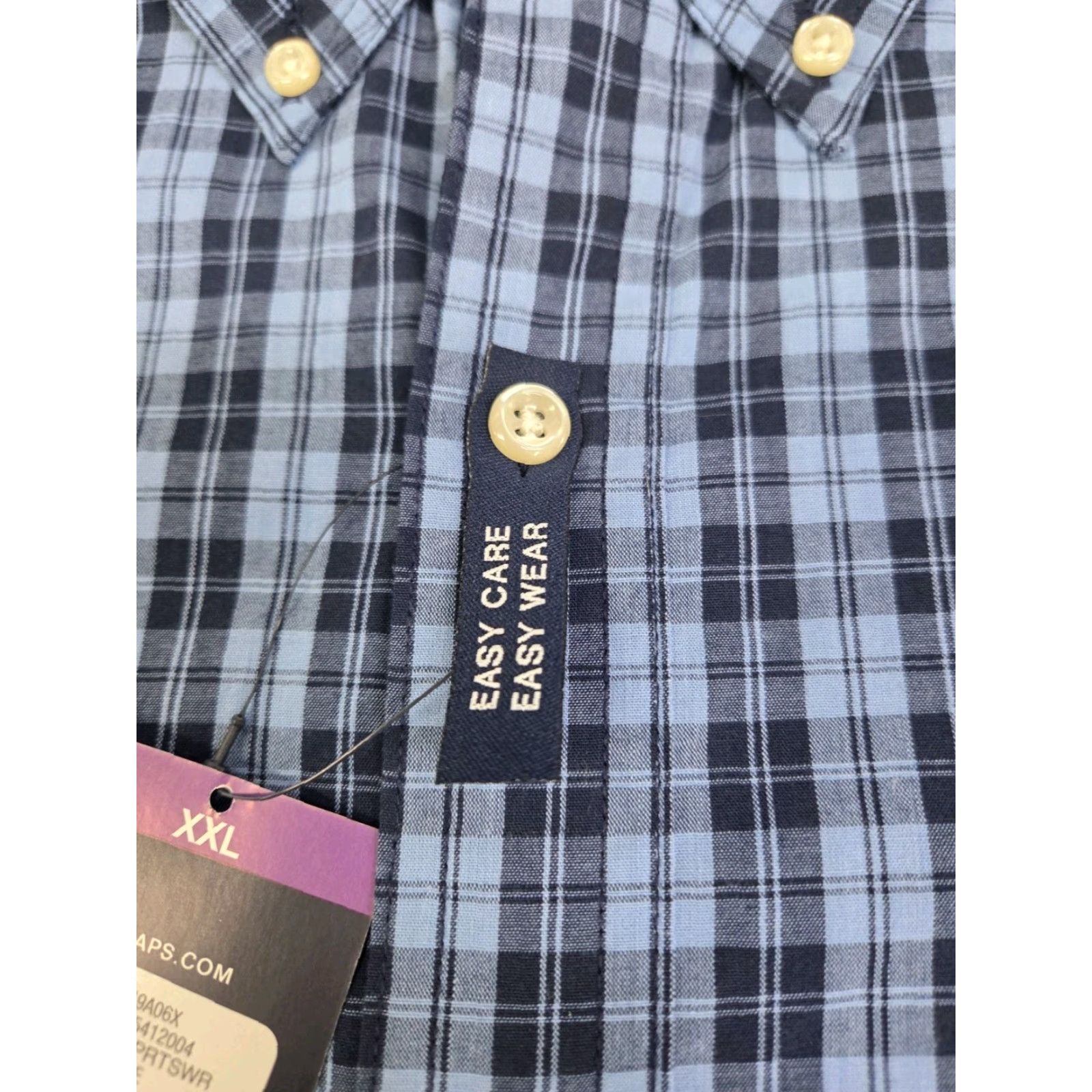 Chaps VINTAGE? No — NWT Chaps Mens Easy Care Long Sleeve Button Up Shirt Blue Plaid 2XL (#7792) Size US XXL / EU 58 / 5 - 5 Thumbnail