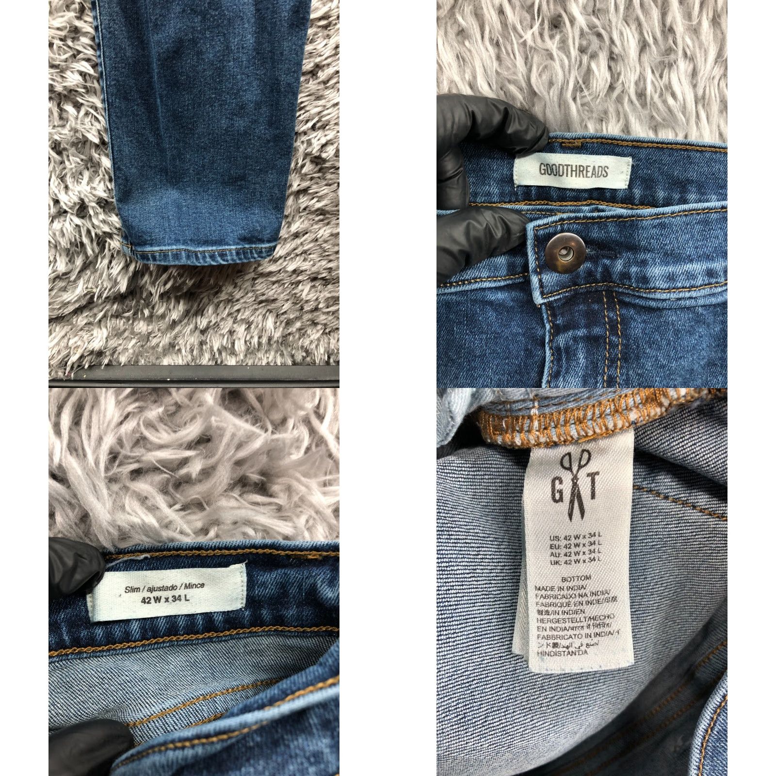 Vintage Goodthreads Jeans Slim Straight Size 42 Mens Medium Wash Blue Denim 5-Pocket Straight Regular Size US 42 / EU 58 - 8 Thumbnail