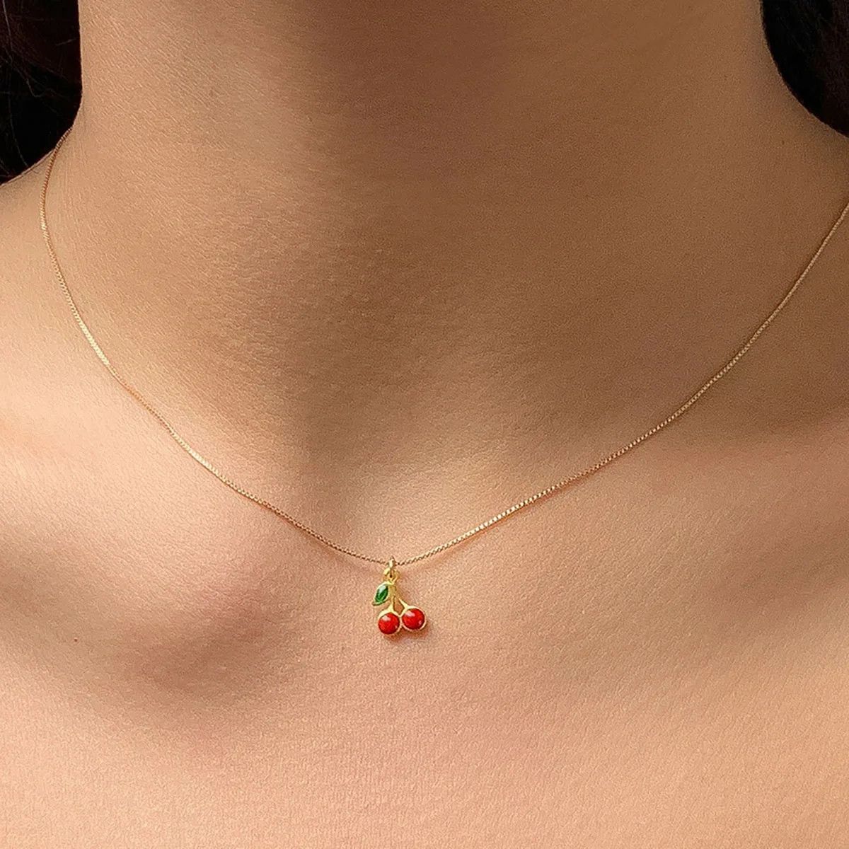 Japanese Brand × Vintage Cherry Pendant Romantic Necklace Size ONE SIZE - 1 Thumbnail
