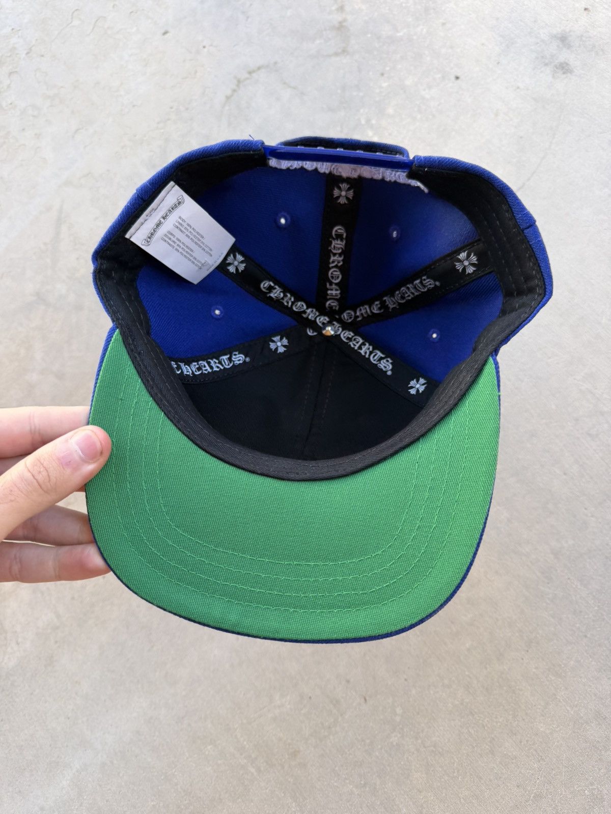 Chrome Hearts Chrome Hearts Blue Snapback Hat White CH Logo New Size ONE SIZE - 7 Thumbnail