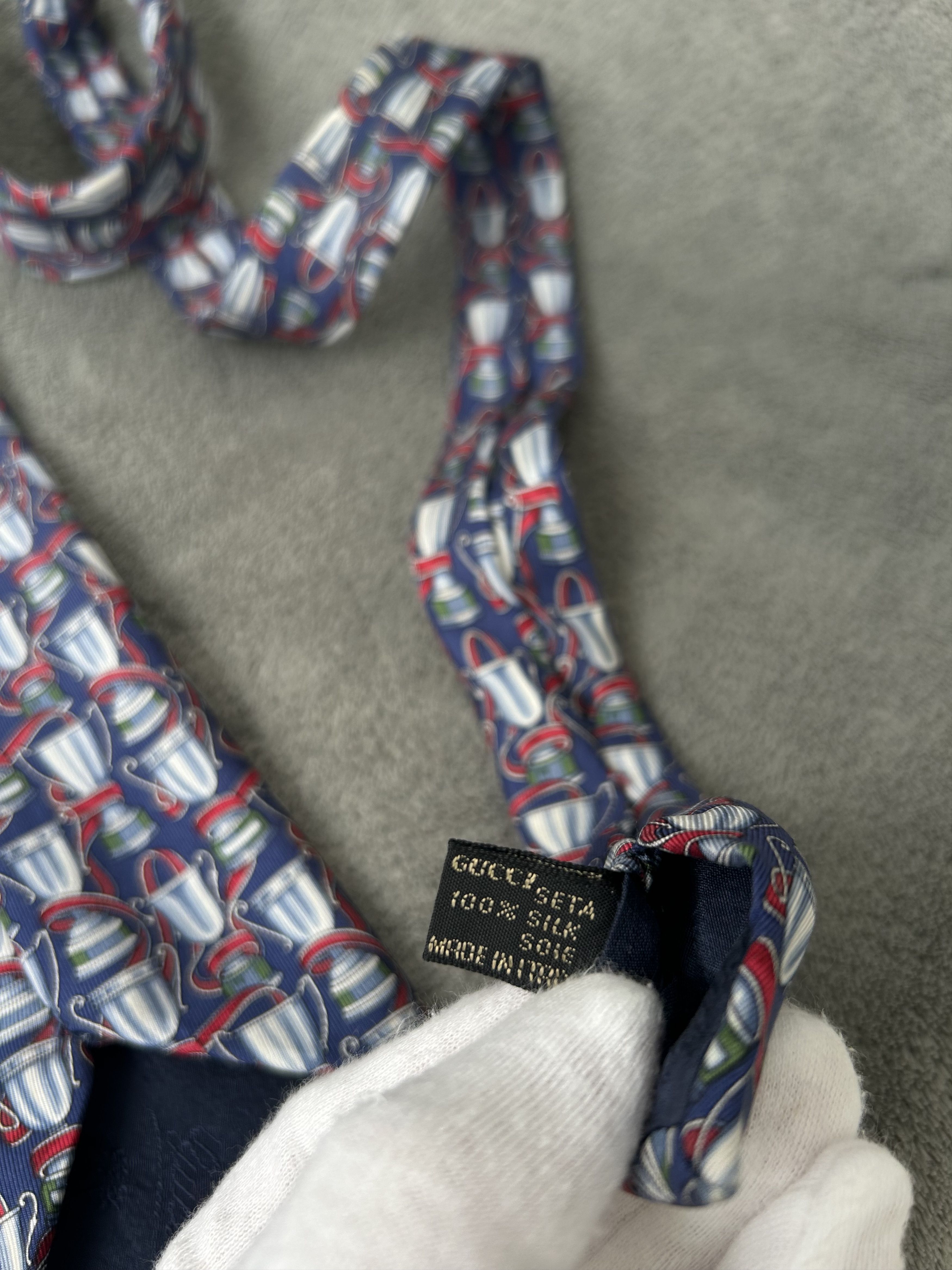 Gucci Gucci Vintage Silk Patterned Tie Size ONE SIZE - 4 Thumbnail