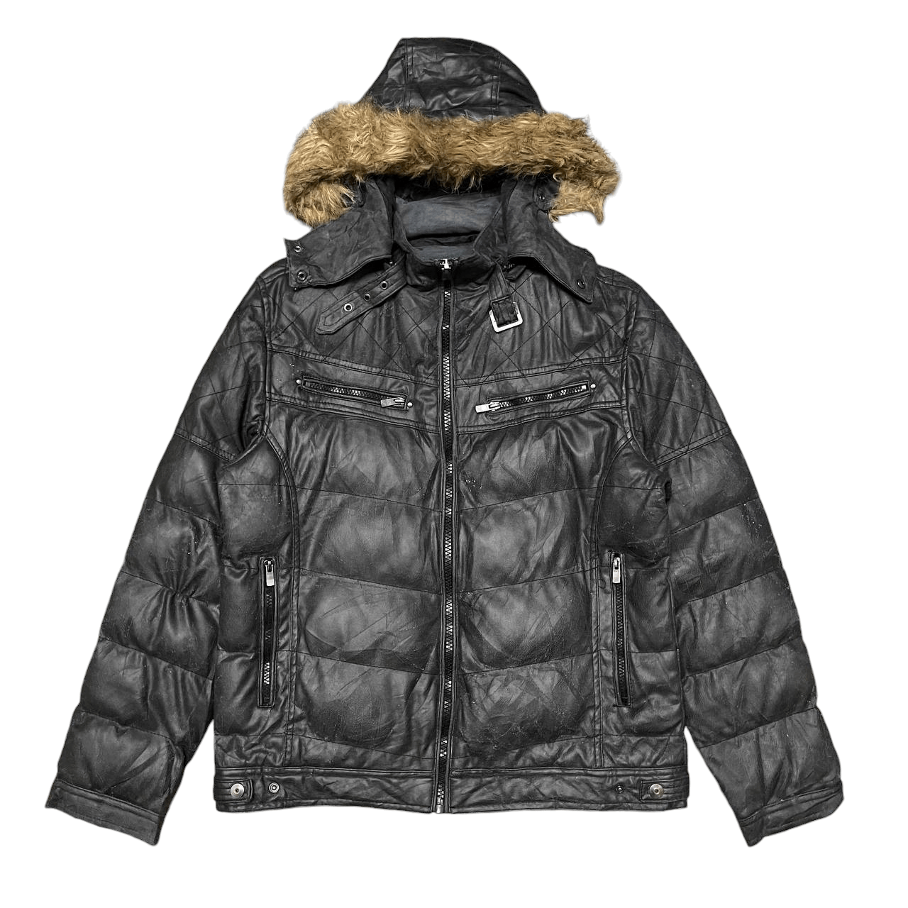 Japanese Brand Vintage Create Barefoot Fur Puffer Synthetic LeatherJacket Size US L / EU 52-54 / 3 - 1 Thumbnail