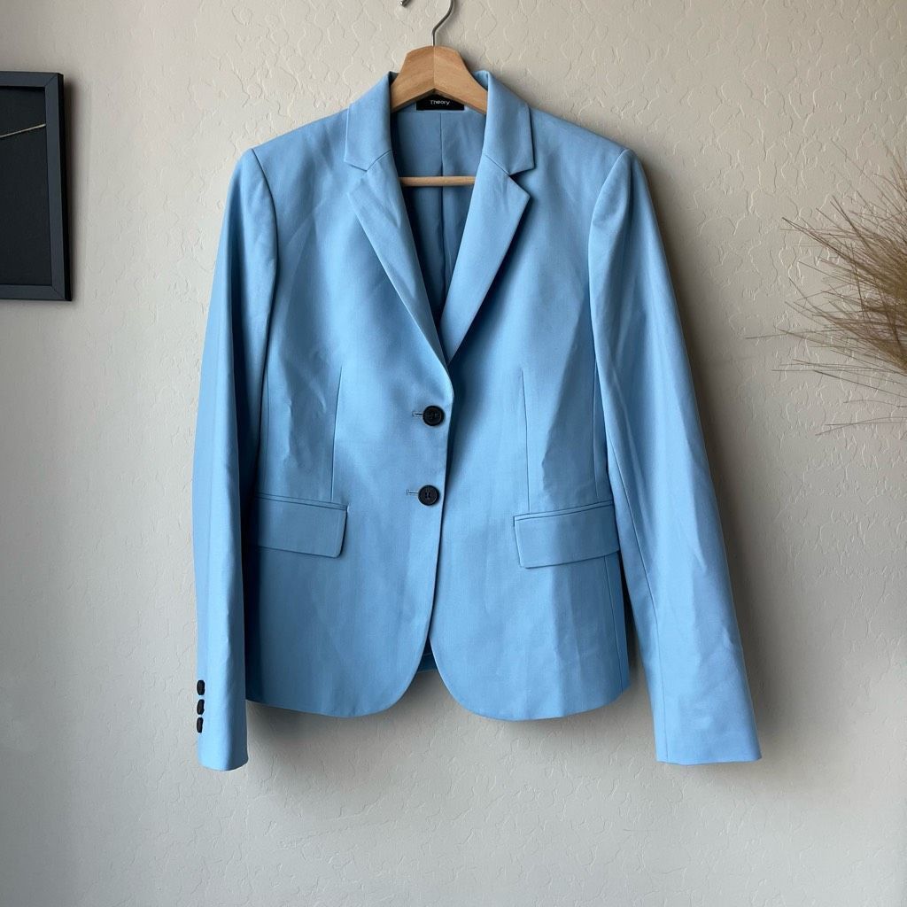 Theory Theory Blazer Light Blue Button Down Carissa Classic Suit Ja Size XS / US 0-2 / IT 36-38 - 2 Thumbnail