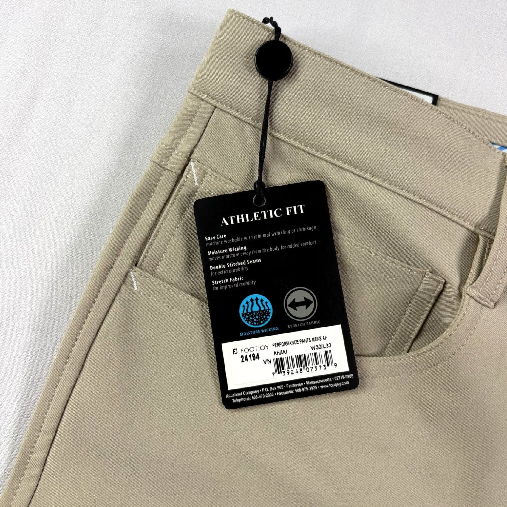 Footjoy FootJoy Pants Mens 30x32 Beige Chino Athletic Stretch NEW Athletic Fit Flat Front Casual 30 Jeans? Size US 30 / EU 46 - 3 Thumbnail