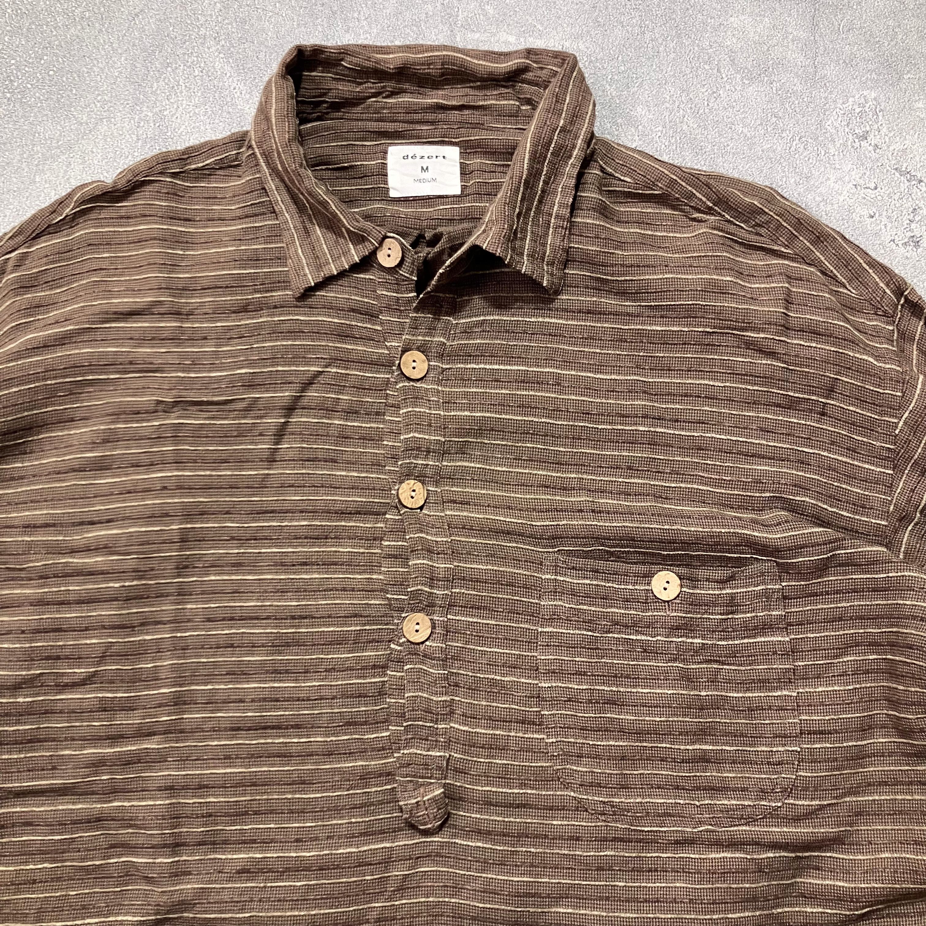 Dezert Dezert brown and cream striped cotton shirt Size US L / EU 52-54 / 3 - 3 Thumbnail
