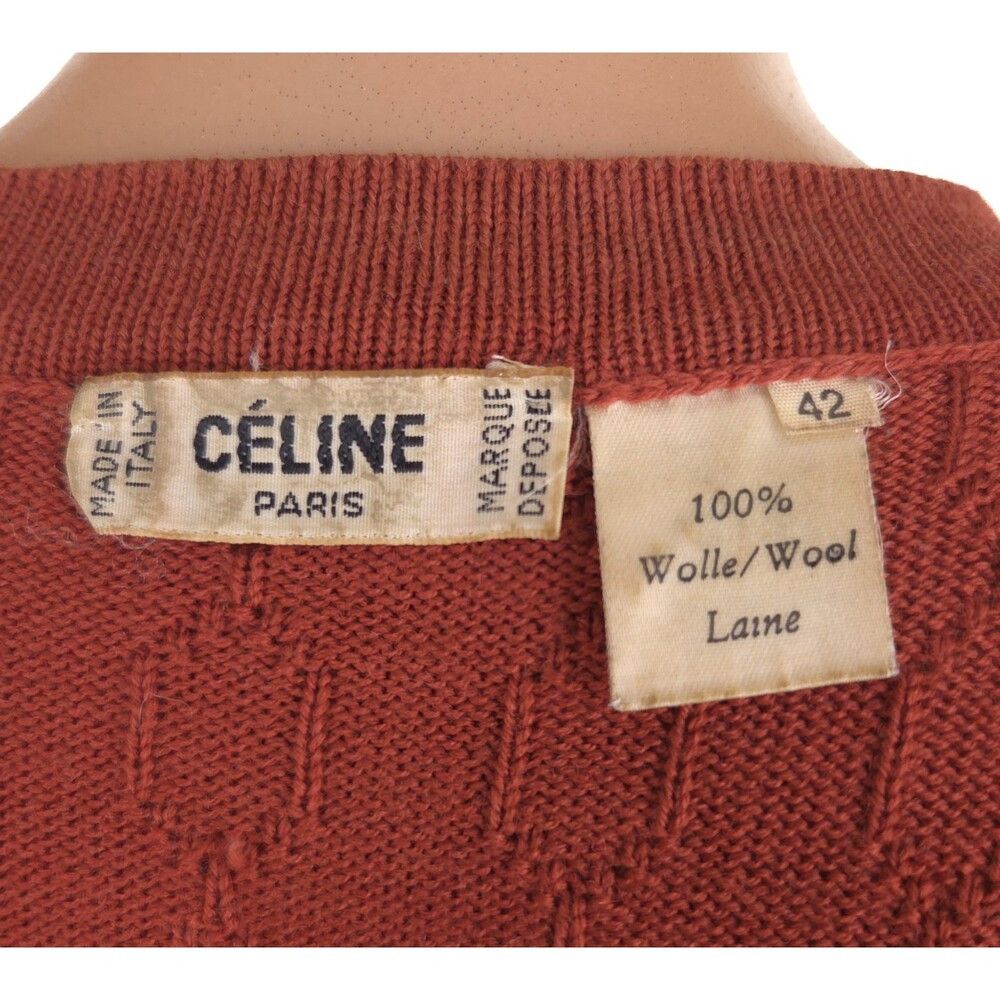 Celine Vintage 80s 90s Celine Paris Sweater Vest Size 42 M Orange Size M / US 6-8 / IT 42-44 - 9 Thumbnail