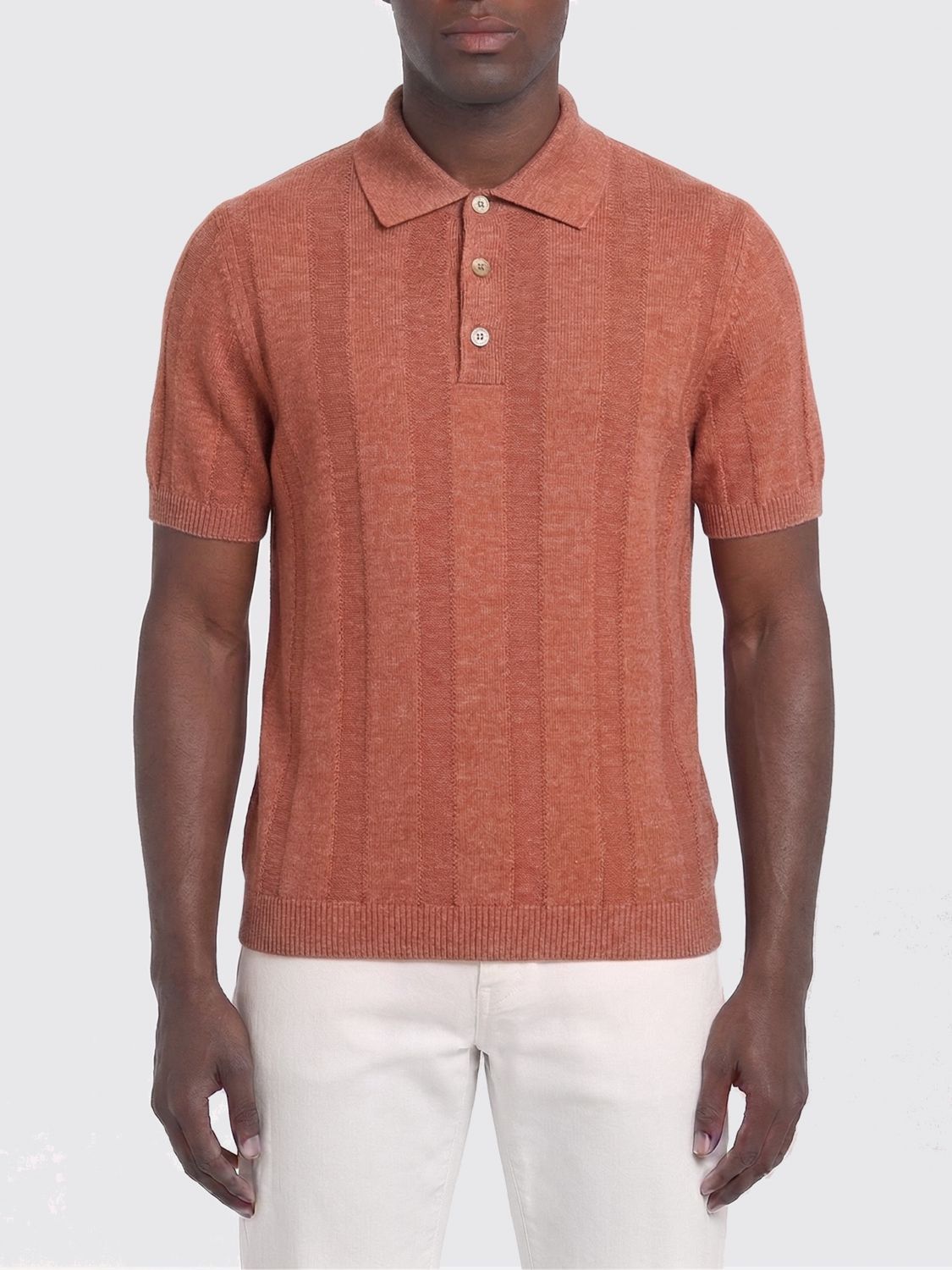Brunello Cucinelli Brunello Cucinelli Polo Shirt Men Peach Size US M / EU 48-50 / 2 - 1 Thumbnail