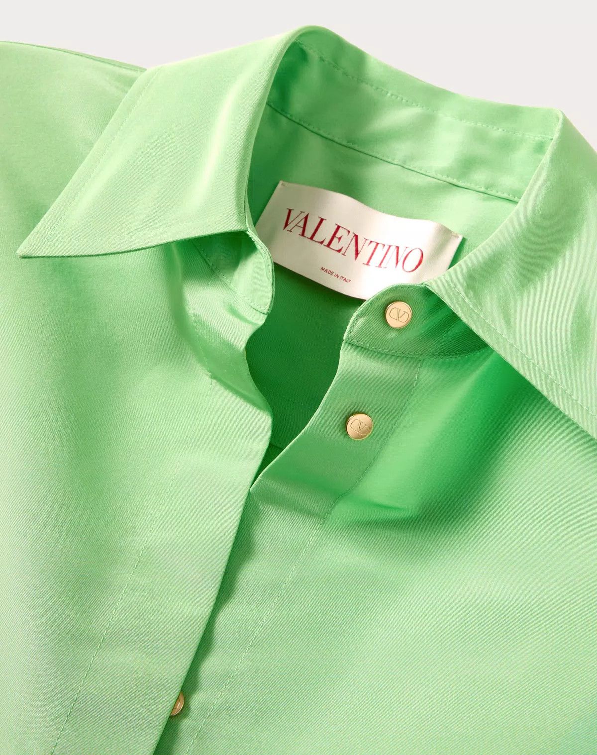 Valentino o1s1wg111125 Overshirt in Faille in Mint Green Size M / US 6-8 / IT 42-44 - 3 Thumbnail