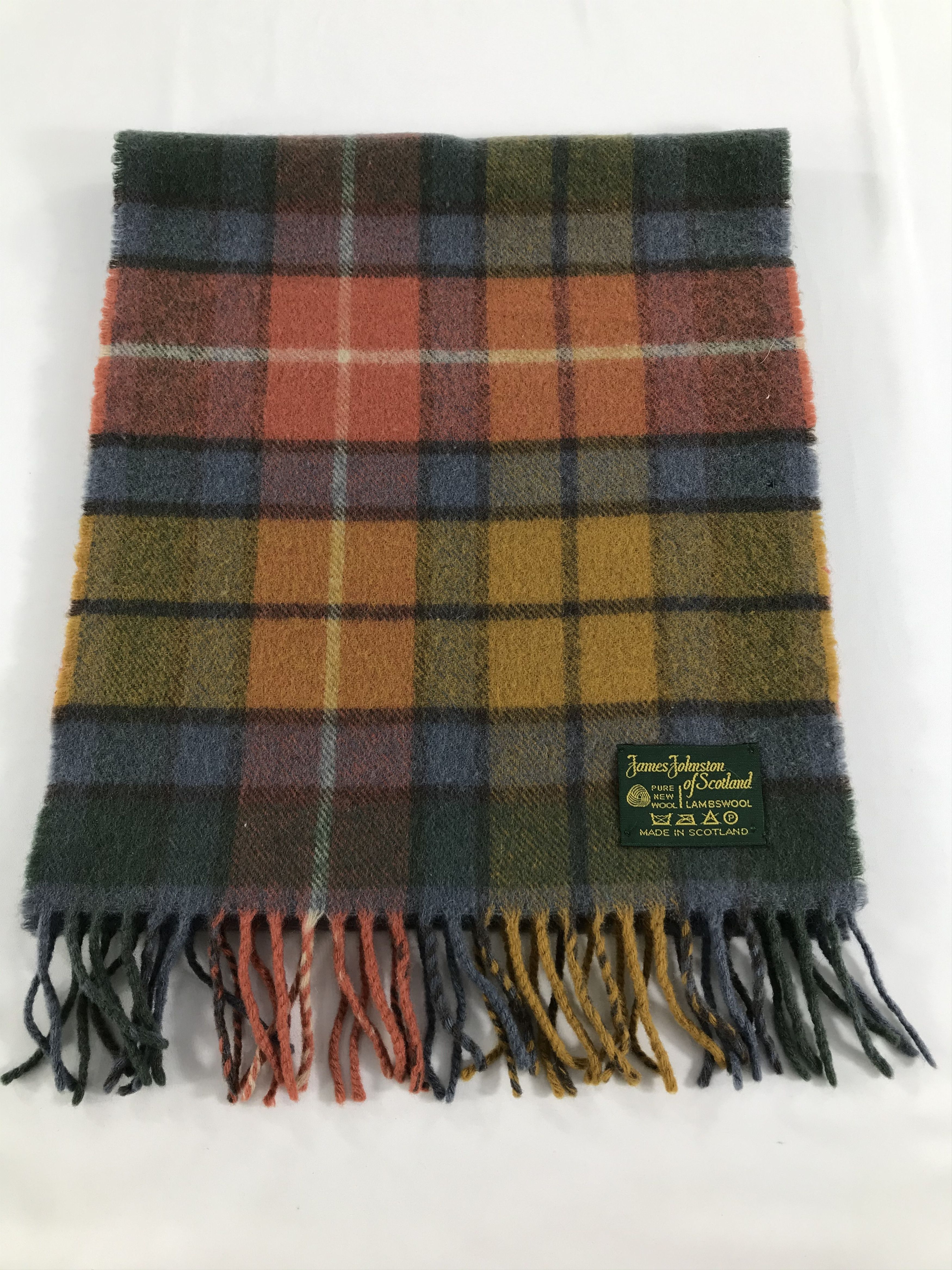 Johnstons Of Elgin James Johnston Tartan Wool Scarf Muffler V149 Size ONE SIZE - 2 Thumbnail