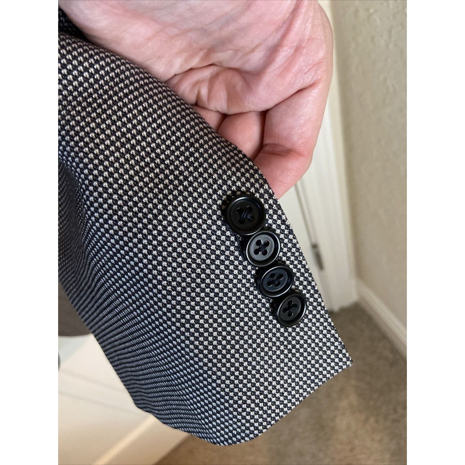 Canali Canali Men’s Black White Dot Pattern Sport Coat 44L/54L Size 44L - 3 Thumbnail