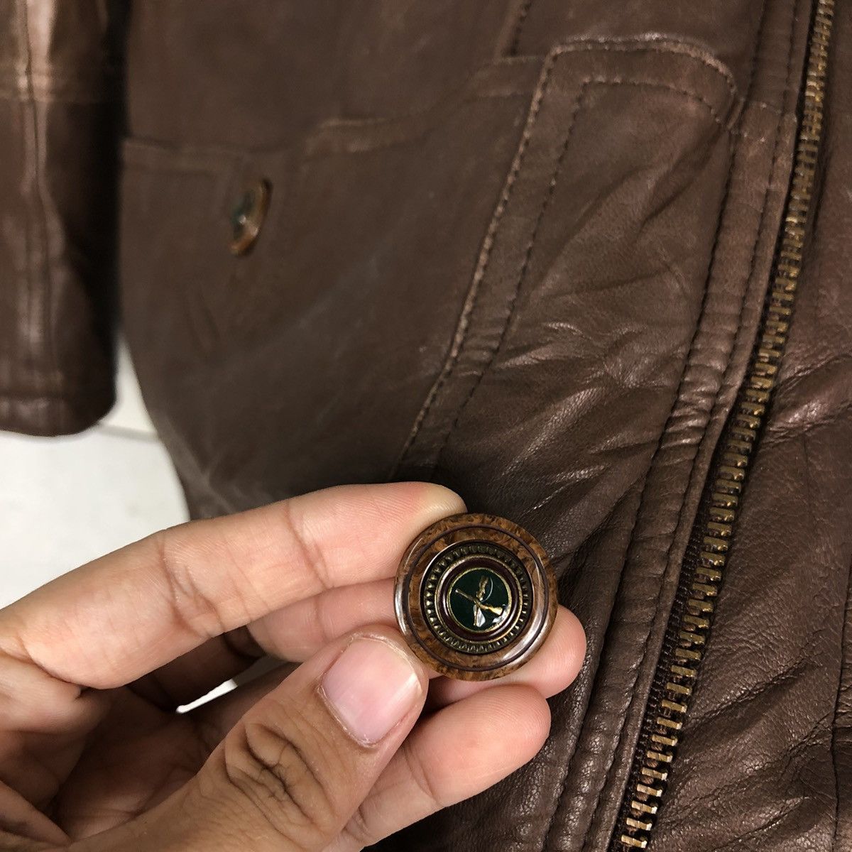Japanese Brand 🔥Vtg Biker Leather Jacket Moare Japan Issey Miyake Size US M / EU 48-50 / 2 - 15 Thumbnail