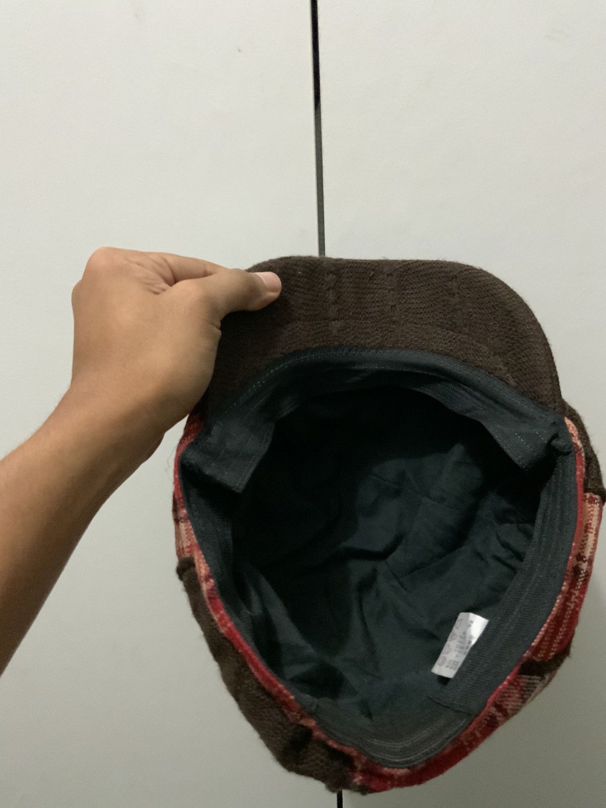 Japanese Brand Patchwork Retro Maroon Newsboy Hat Size ONE SIZE - 8 Thumbnail