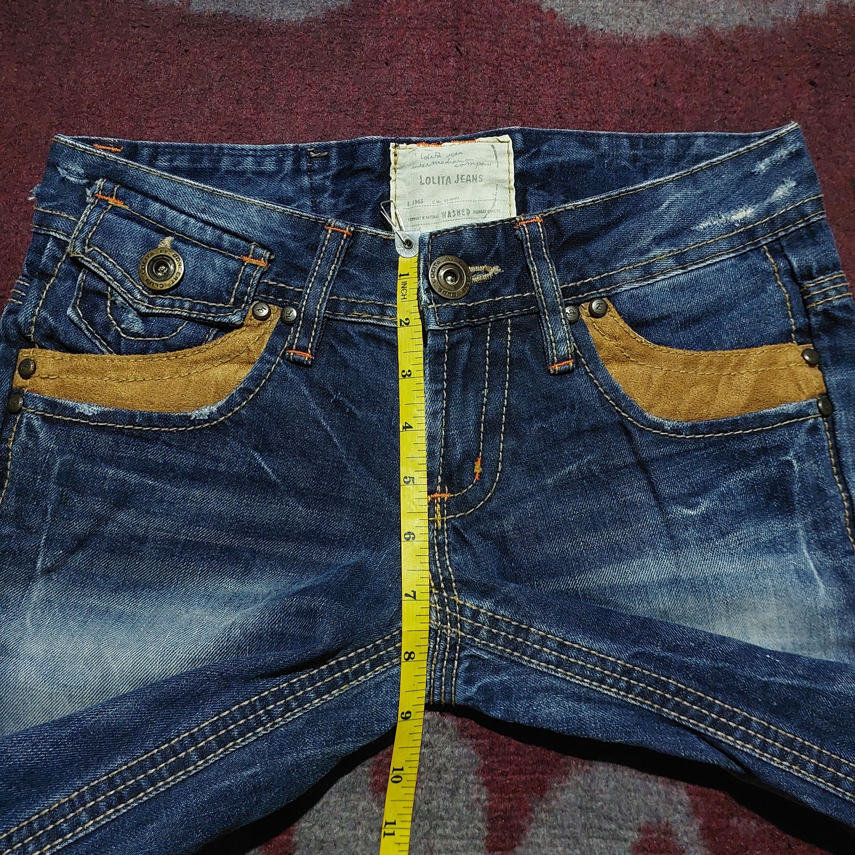 Tornado Mart Lolita japan Clawmark Leather Pocket Back Flare Jeans blue Size US 30 / EU 46 - 18 Thumbnail