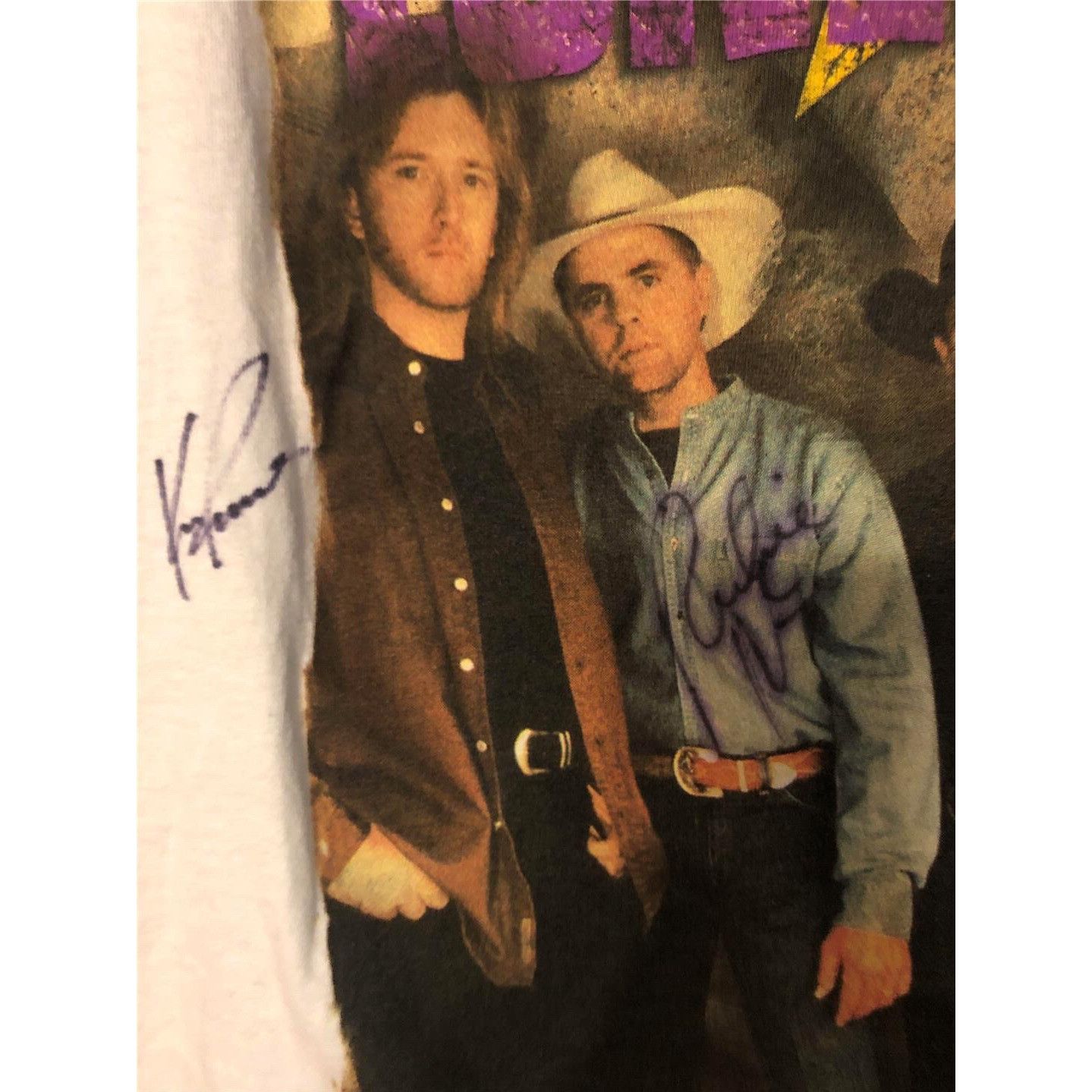 Gildan Lone Star 1997 All Band Autograph Crazy Night Tour White Tan Size US M / EU 48-50 / 2 - 2 Thumbnail