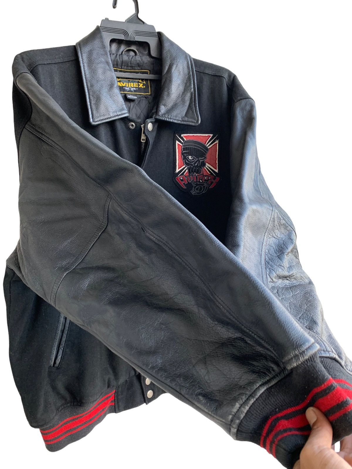 Avirex Vintage Avirex Road Dogz Wool Leather Sleeve Size US XL / EU 56 / 4 - 10 Thumbnail