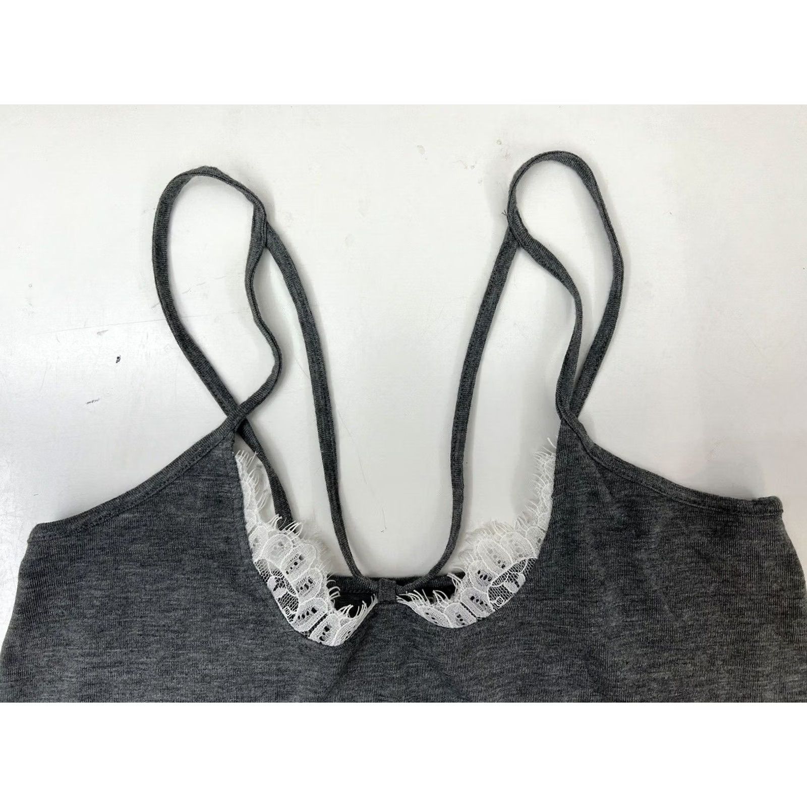 Express Express Tank Top Womens XS Gray Spaghetti Strap Lace Cami Project Size XS / US 0-2 / IT 36-38 - 2 Thumbnail