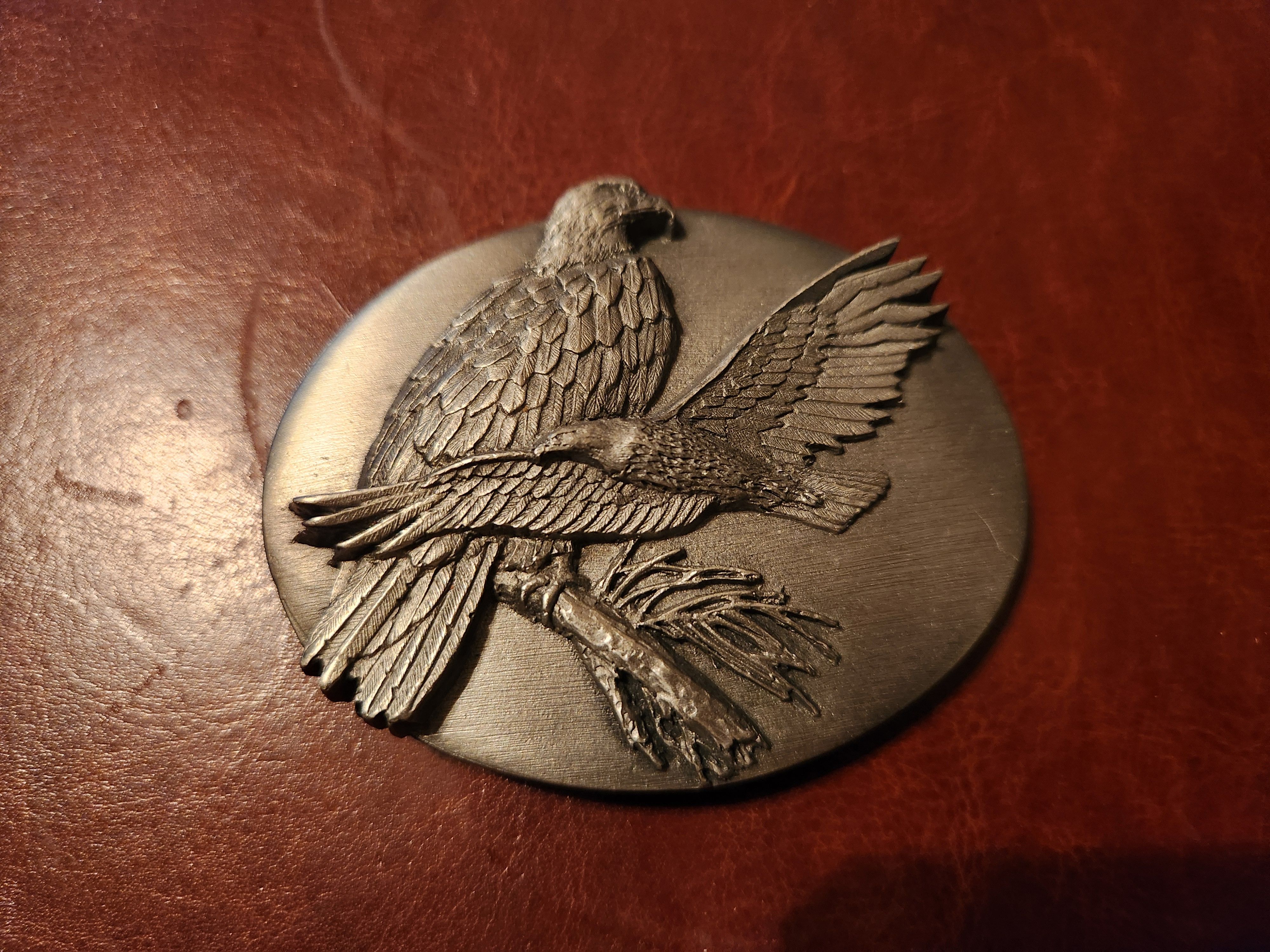 Vintage Vintage American Bald Eagle Solid Pewter Belt Buckle Size ONE SIZE - 1 Thumbnail