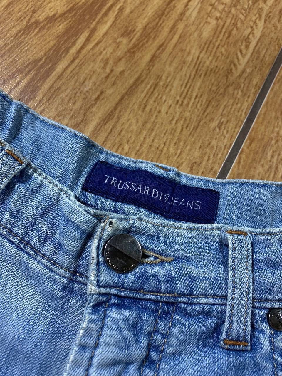 Trussardi × Vintage Vintage Short Denim Trussardi Flared Style Double Waist Size US 32 / EU 48 - 17 Thumbnail