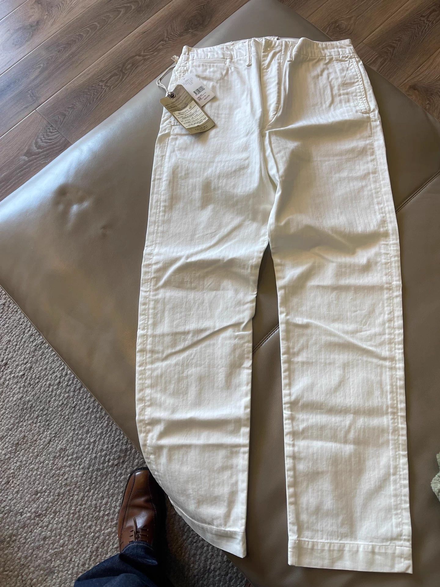 RRL Ralph Lauren RRL 26SS New White Herringbone Chino Pants 32x32 Size US 32 / EU 48 - 1 Thumbnail