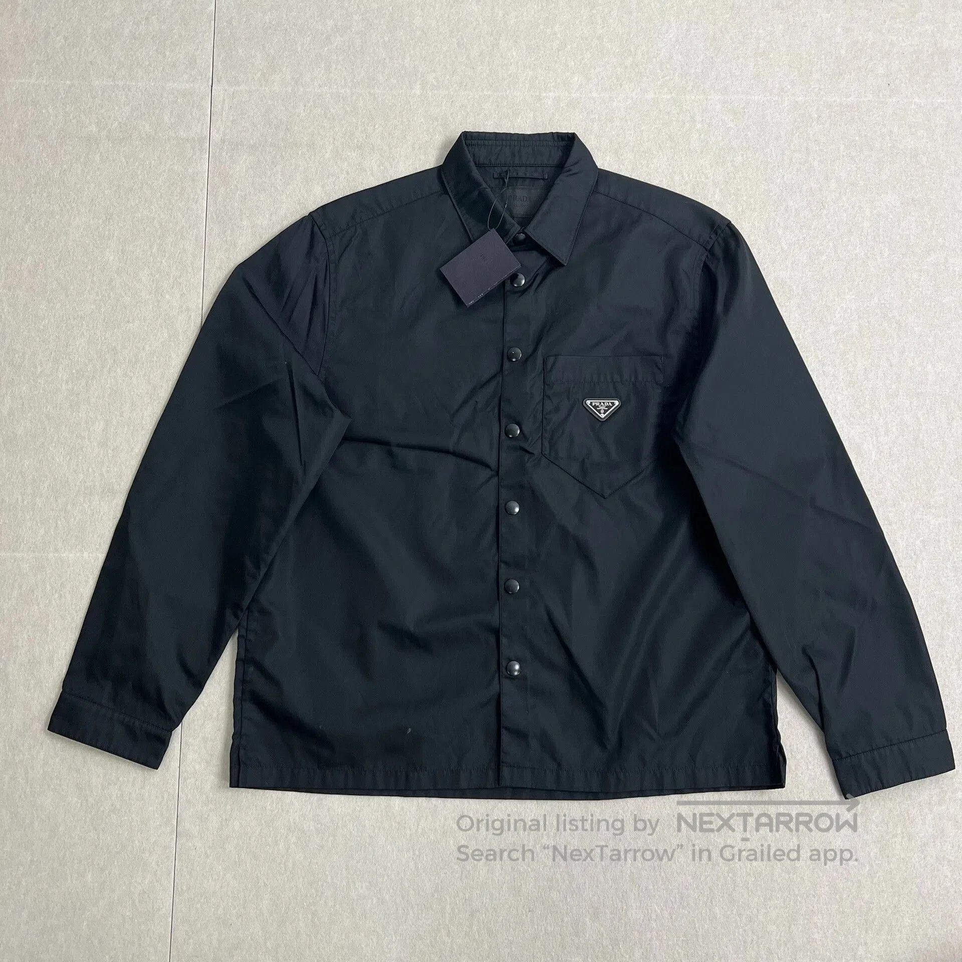 Prada prada black re-nylon jacket with logo. Size US XL / EU 56 / 4 - 1 Thumbnail