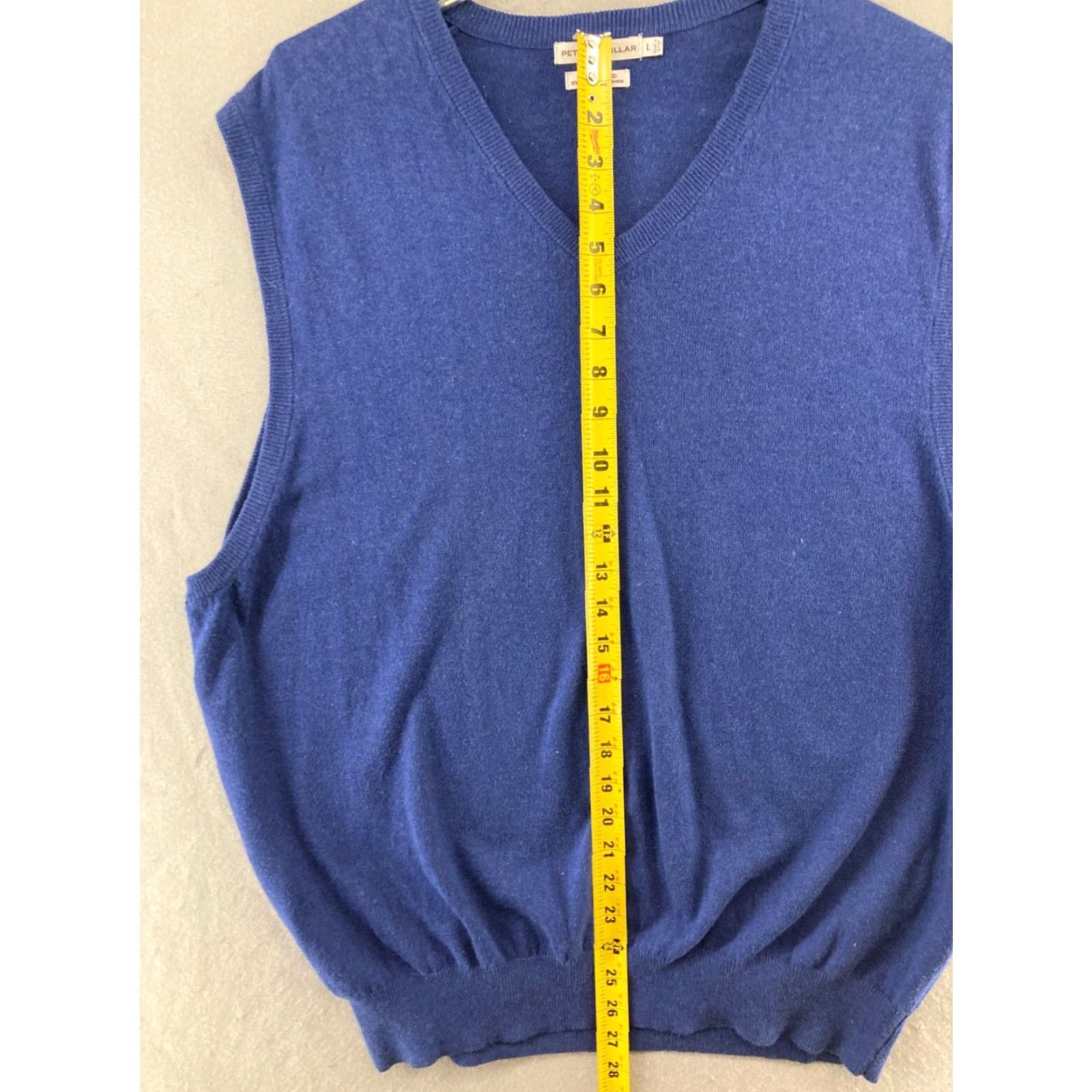 Peter Millar Peter Millar Vest Men's Large Blue Masters Luxury Blend Sweater Cotton Cashmere Size US L / EU 52-54 / 3 - 3 Thumbnail