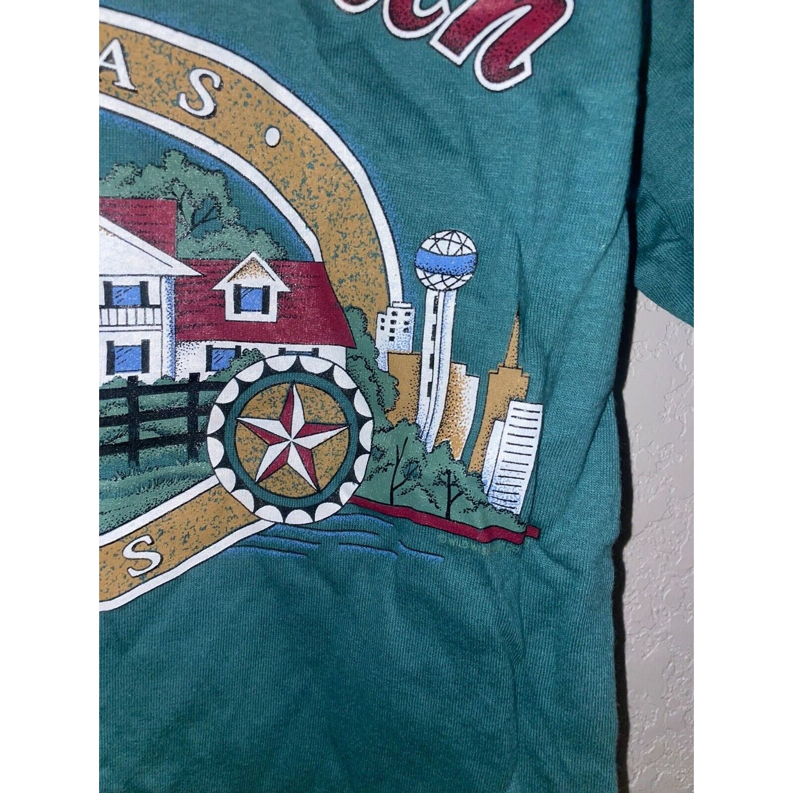 Anvil Vintage Southfork Ranch Shirt Dallas Texas Green Tee VTG 90s Size US S / EU 44-46 / 1 - 5 Thumbnail