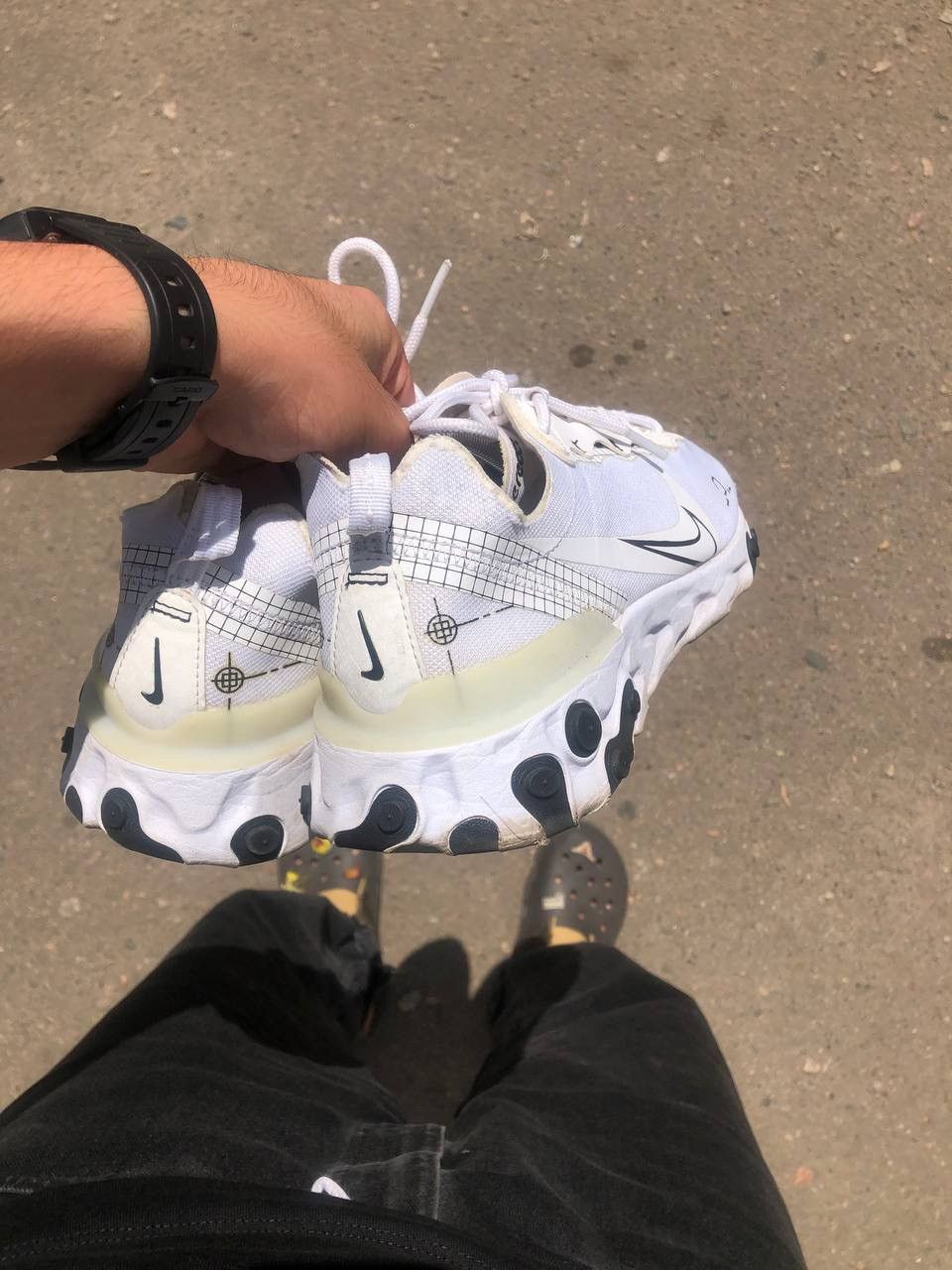 Nike × Vintage VERY RARE NIKE REACT ELEMENT 55 WHITE DESIGNER SNEAKERS Y2K Size US 10.5 / EU 43-44 - 10 Thumbnail