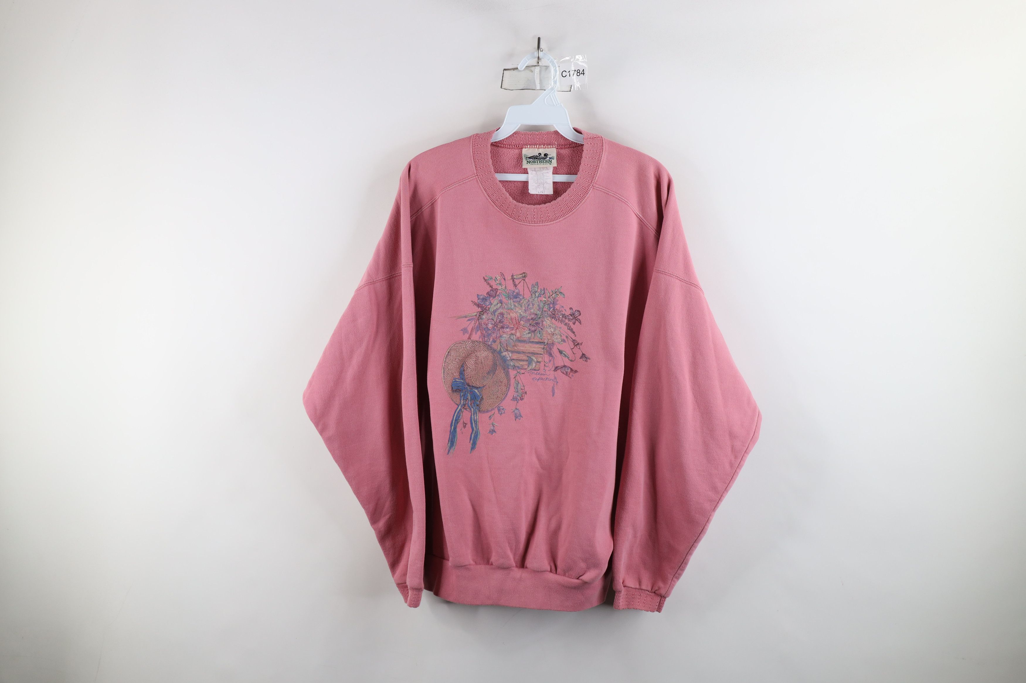 Vintage Vintage 90s Streetwear Nature Garden Flower Lace Sweatshirt Size M / US 6-8 / IT 42-44 - 1 Thumbnail