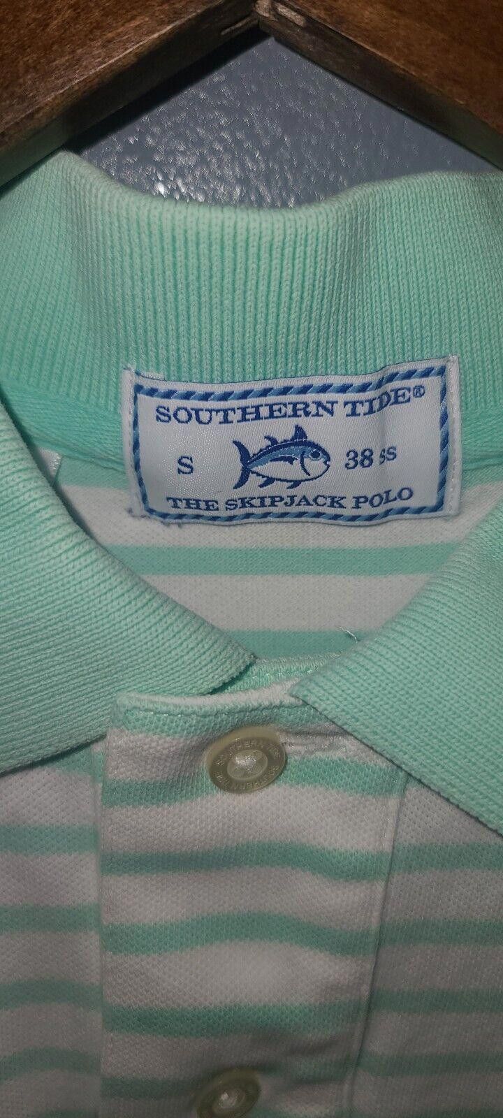Southern Tide Southern Tide Polo Shirt S Blue Skipjack Cotton Striped Mens Size US S / EU 44-46 / 1 - 4 Thumbnail