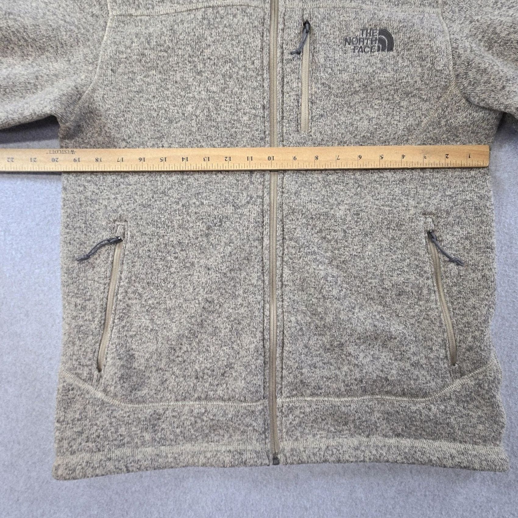 The North Face The North Face Jacket Mens S Beige Flecked Fleece Full Zip Lined Pockets Size US S / EU 44-46 / 1 - 4 Thumbnail