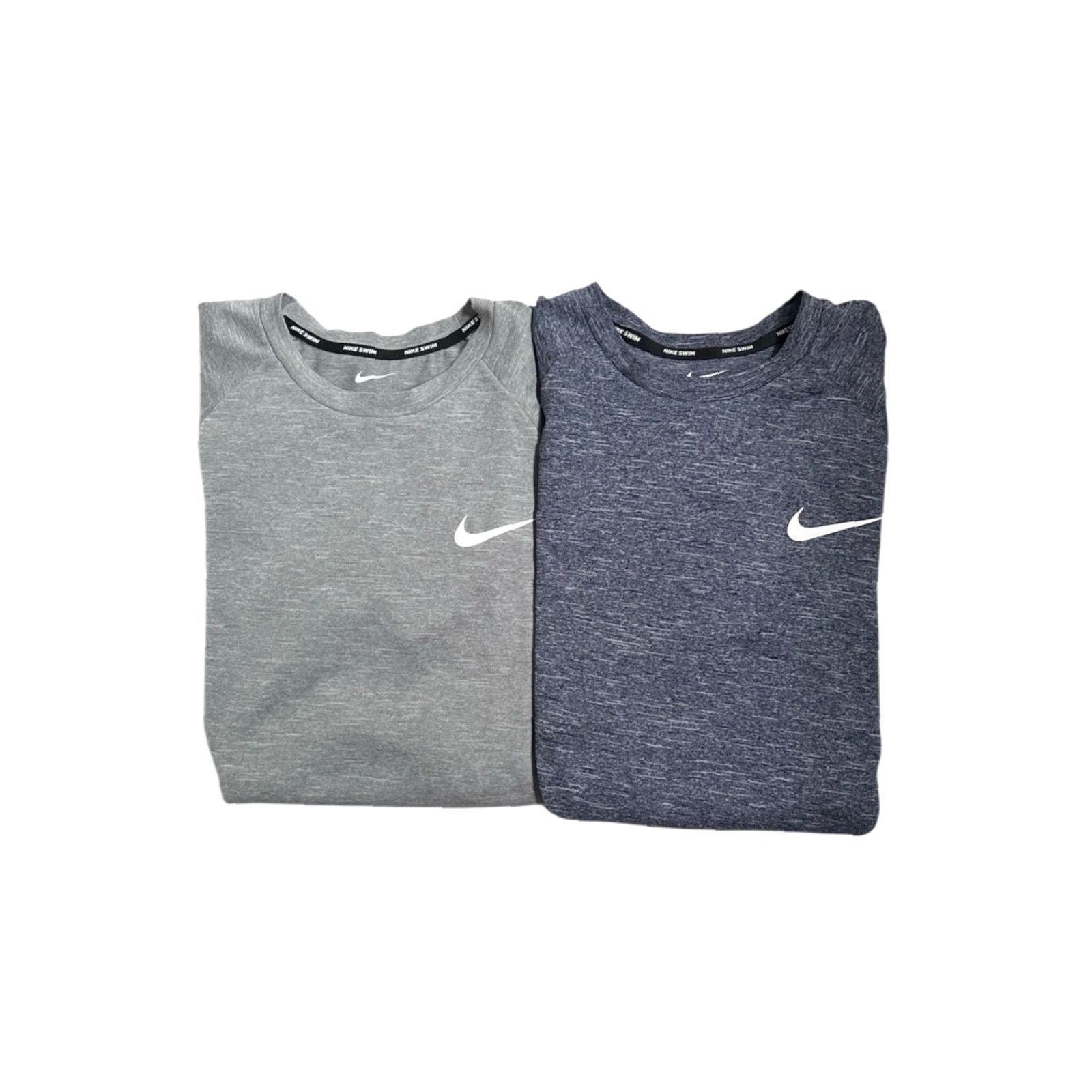 Nike set of 2 nike uv protection shirts mens size S short sleeve crew neck Dri-FIT upf sun shirts gray navy Heathered 100% polyester two-pack Size US S / EU 44-46 / 1 - 2 Thumbnail