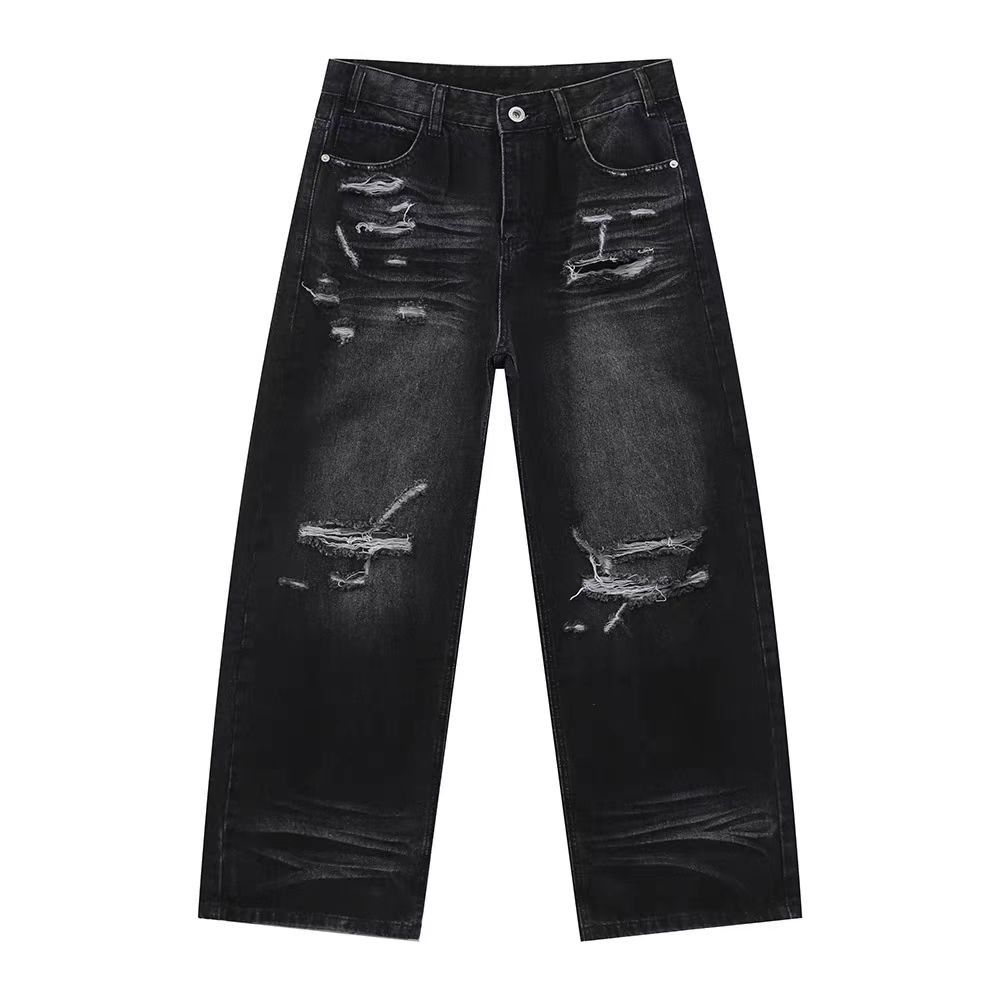 Japanese Brand × Jean Street distressed ripped vintage baggy jeans Size US 32 / EU 48 - 1 Thumbnail