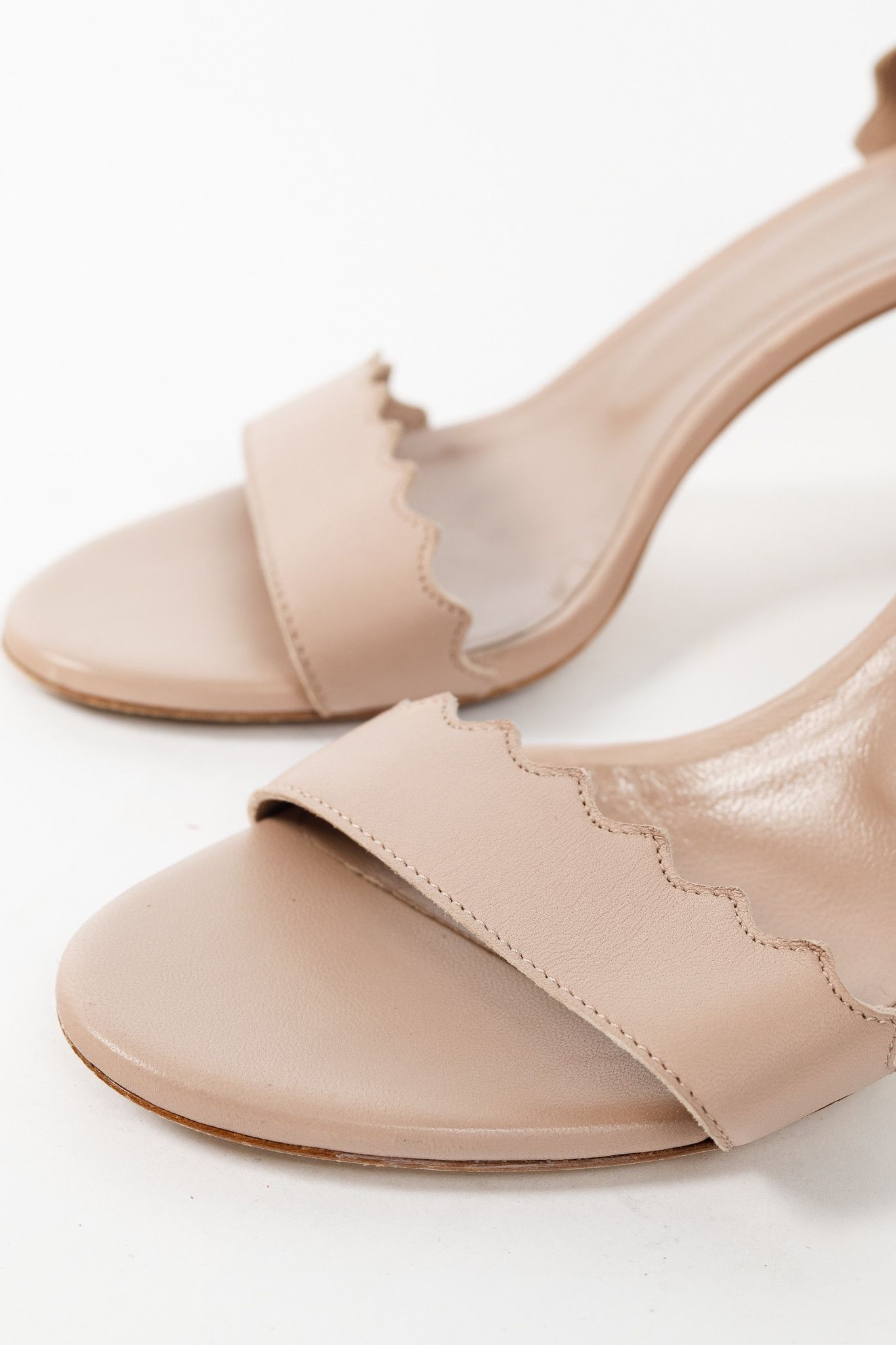 Chloe Chloe Lauren "Light Pastel" Nappa Leather Scalloped Sandals Size US 5.5 / IT 35.5 - 7 Thumbnail
