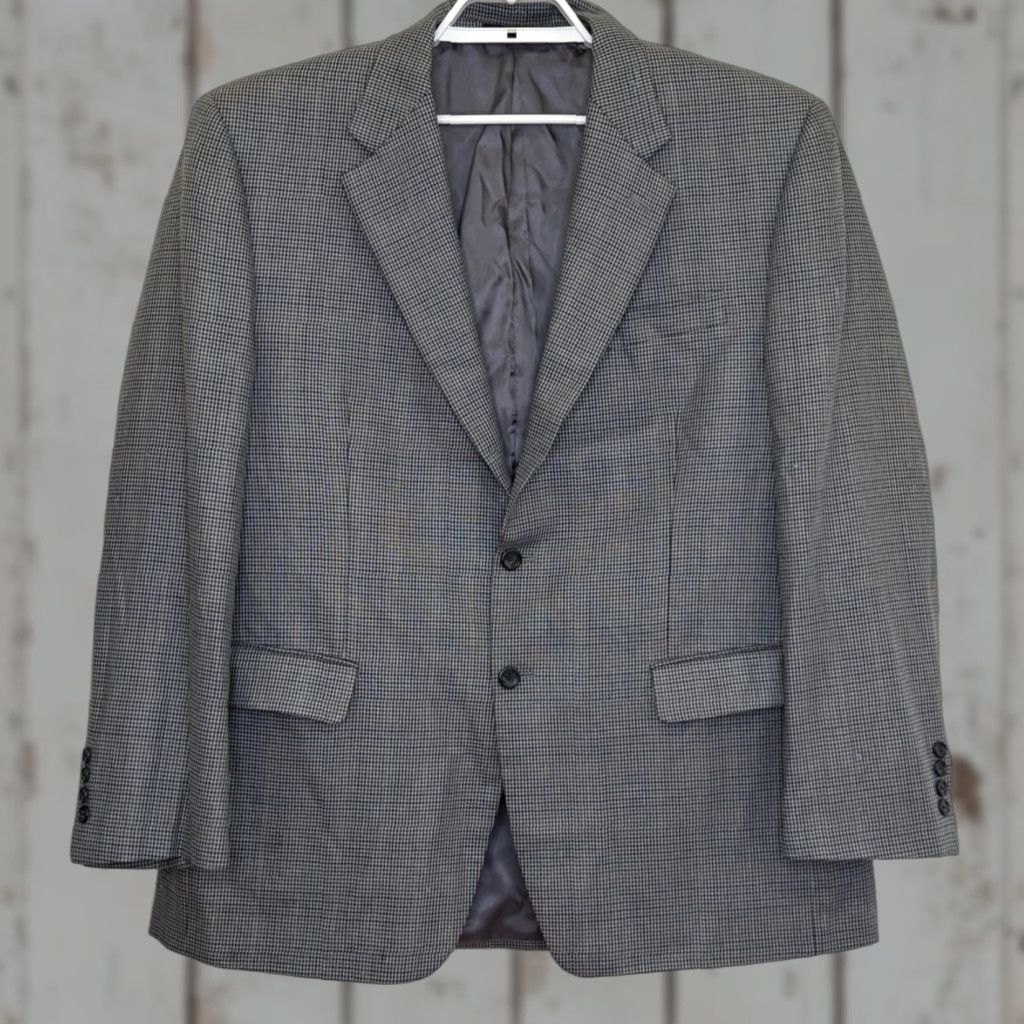 Ralph Lauren Lauren Ralph Lauren Blazer Men 44R Houndstooth Silk Wool Multicolor Two Button Notch Lapel Mens Size 44R - 1 Thumbnail