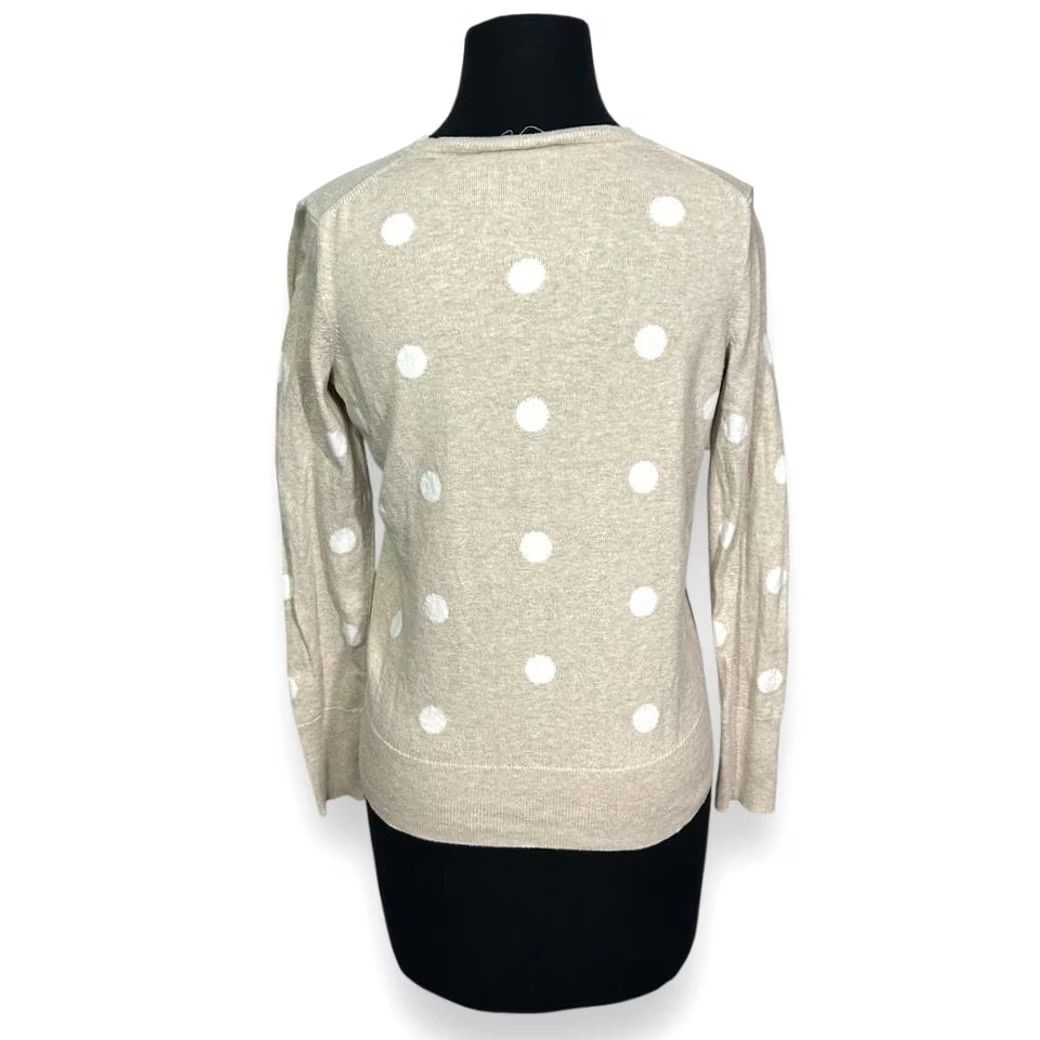 Gap Gap Beige Polka Dot Long Sleeve Sweater Classic Crew Neck Pullover Womens Small Size S / US 4 / IT 40 - 2 Thumbnail