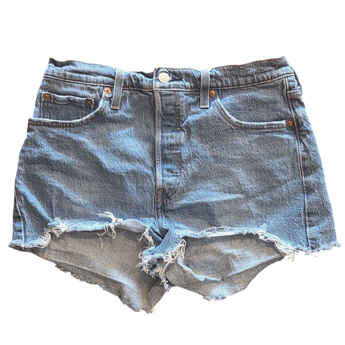 Levi's Stylish Levi's 501 Blue Denim Cut-Off Shorts - W29 Summer Size 29" - 1 Thumbnail