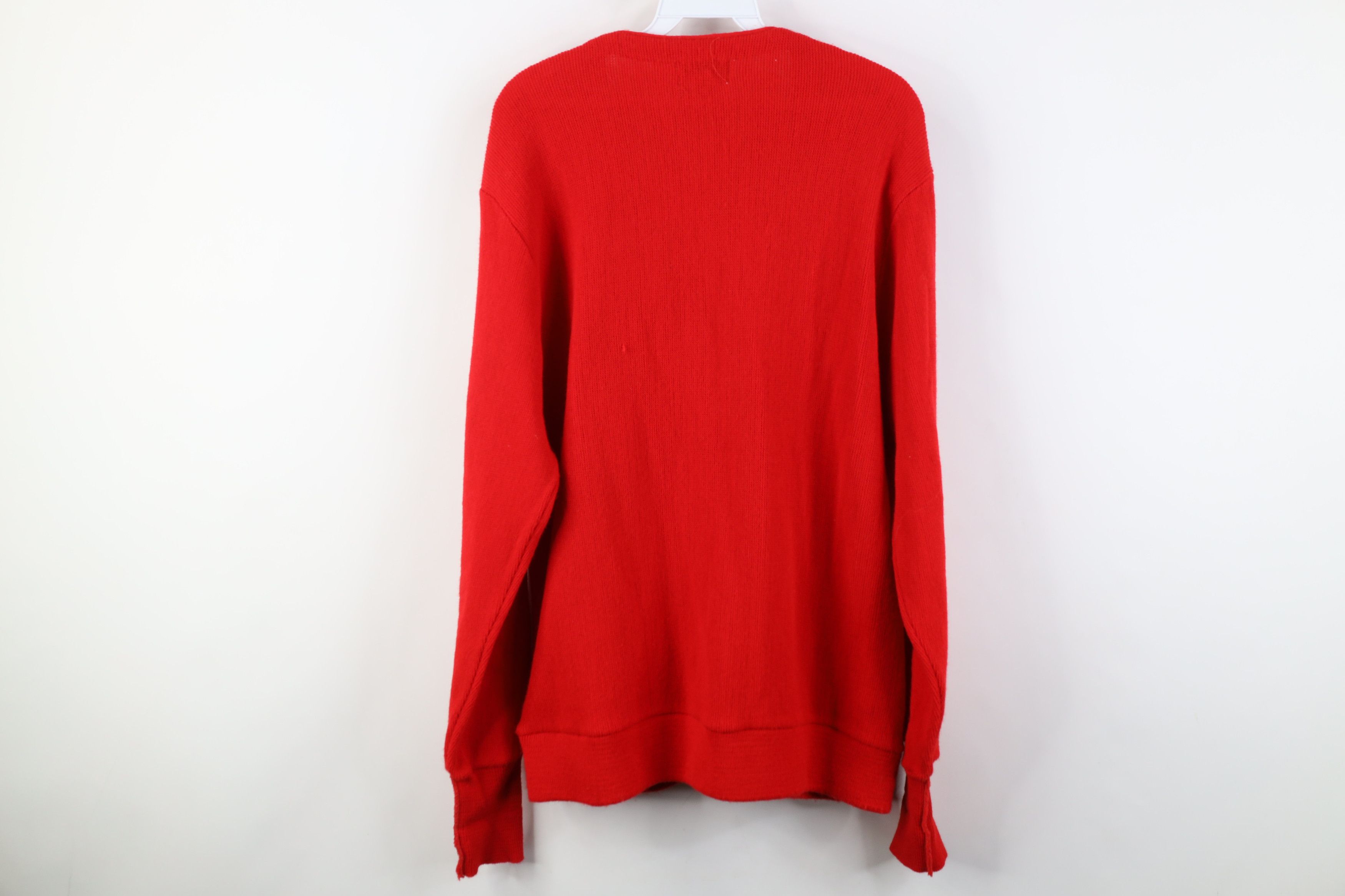 Izod Vintage 90s Izod Knit Button Cardigan Sweater Red Acrylic Size US L / EU 52-54 / 3 - 9 Thumbnail