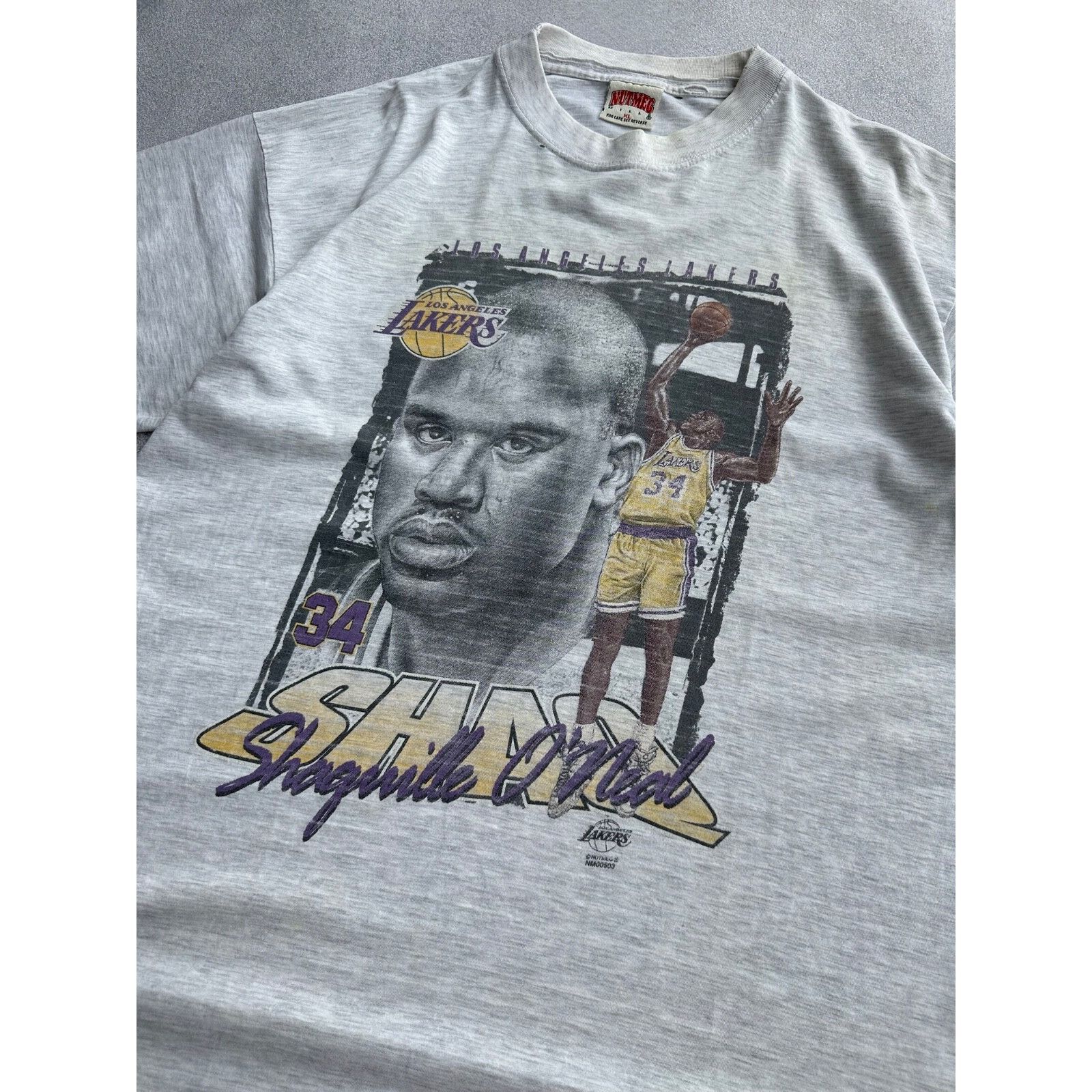 Nutmeg VTG Nutmeg Shaquille O Neal LA Lakers 90s Rare NBA Basketbal Size US XL / EU 56 / 4 - 8 Thumbnail