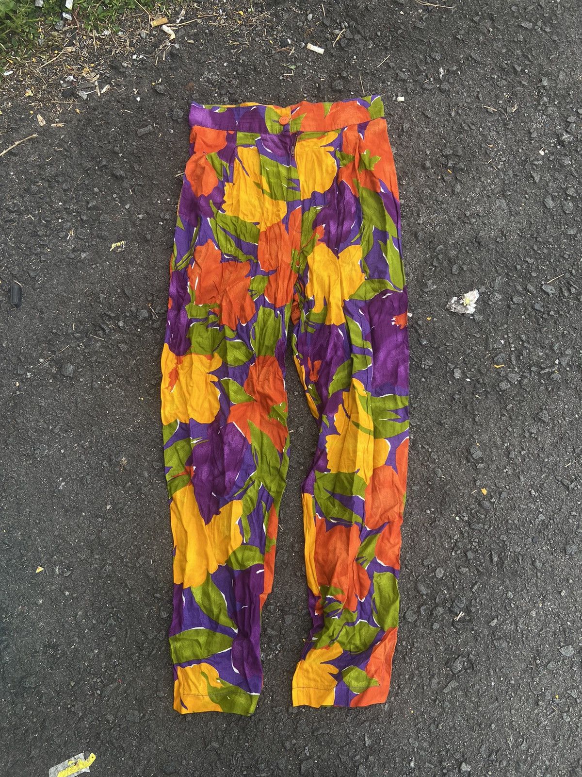 Yohji Yamamoto Elegance sport paris Floral flowers multicolour Golf pant Size 26" / US 2 / IT 38 - 1 Thumbnail