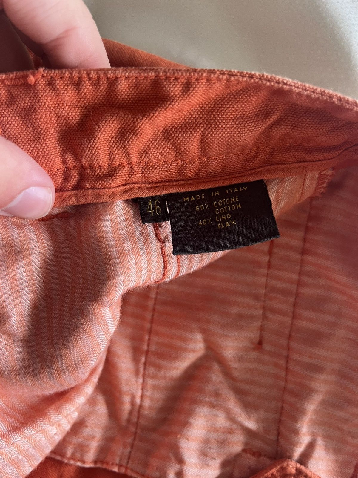 Loro Piana Loro Piana orange cotton/linen trousers w30 Size US 30 / EU 46 - 4 Thumbnail