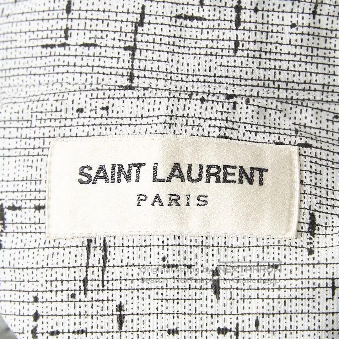 Saint Laurent Paris Saint Laurent Men's Gray Patterned Cotton Shirt. Size US M / EU 48-50 / 2 - 6 Thumbnail
